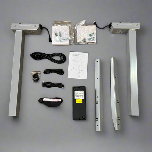 SIT ON IT Adjustable Desk Legs C-Leg Type w/ Motor (NO TABLETOP) Silver 80-016045-01