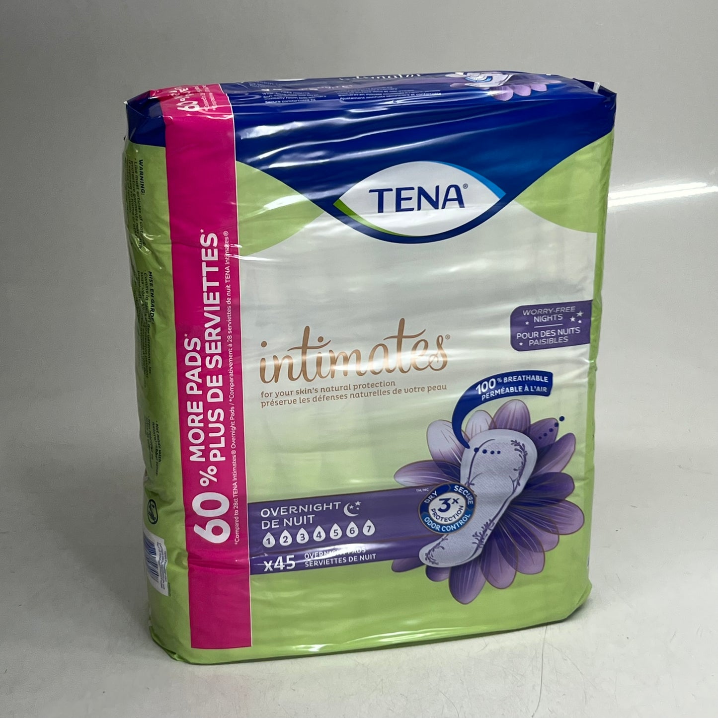 TENA (45 PACK) Overnight Incontinence Pads for Women 45 PACK White 37999-01