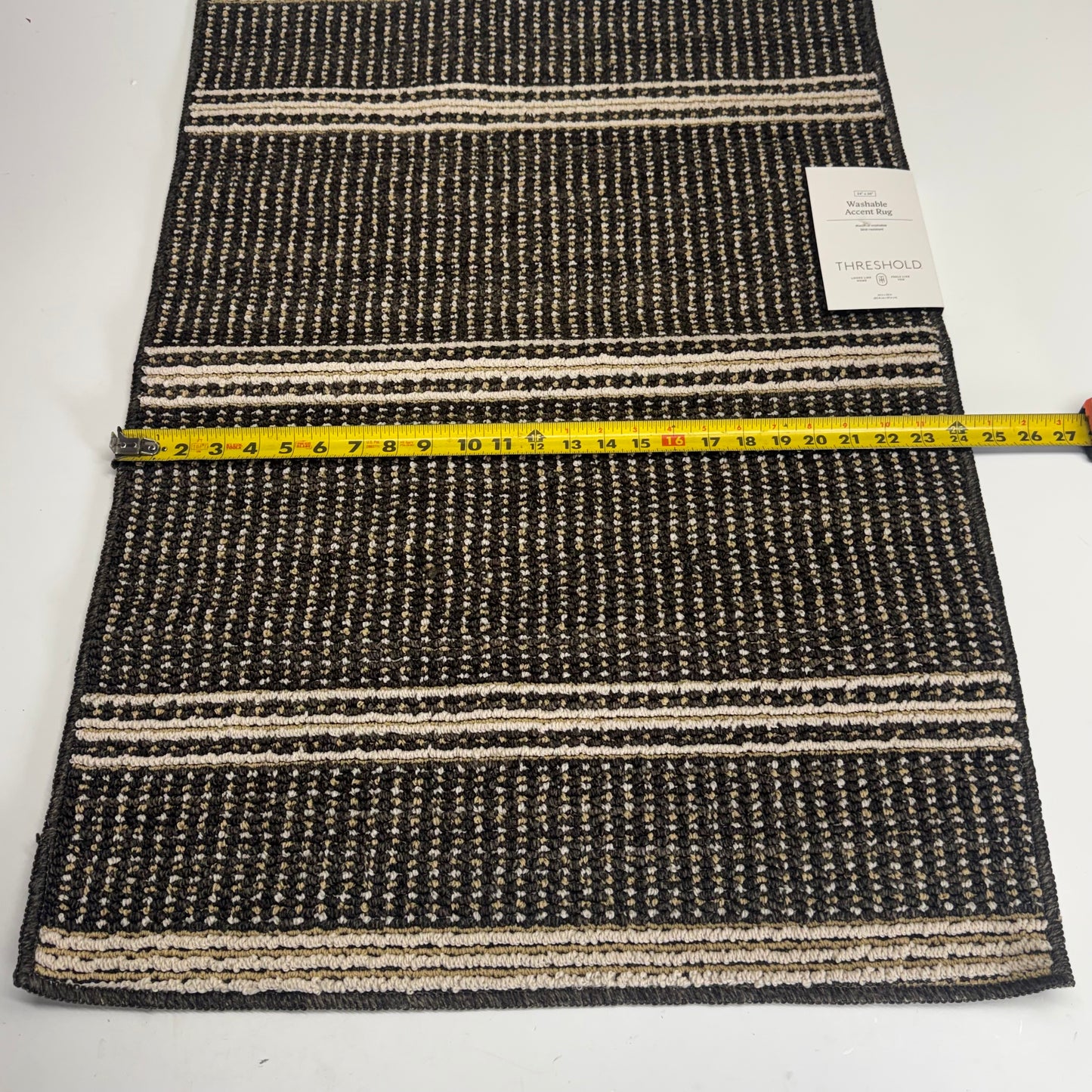 THRESHOLD Threshold Target Area Rug Mat-Jasper Black/Charcoal Sz 24" x 36"