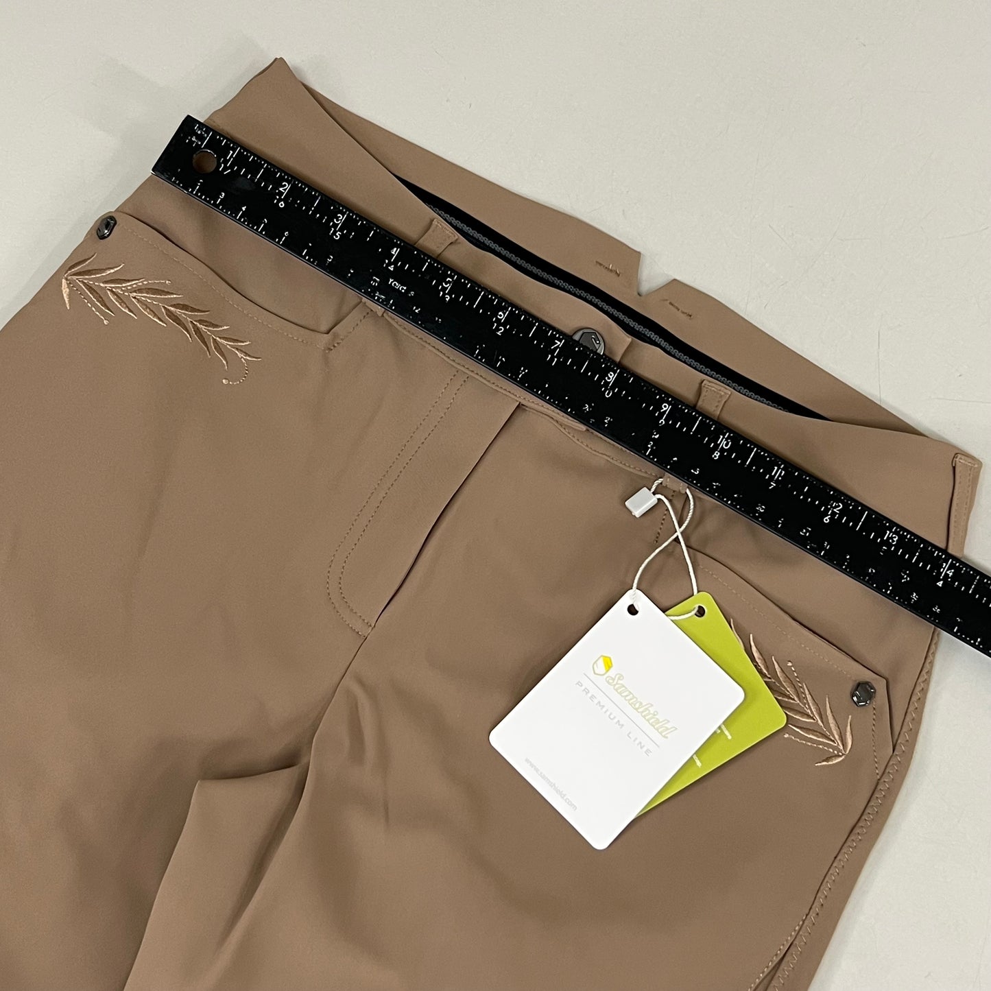 SAMSHIELD Delice Flower Equestrian Pants Women's Sz US 26, UK 8, FR 36 Camel