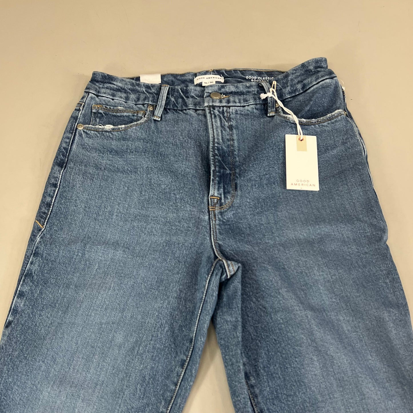 GOOD AMERICAN Good Classic Slim Bootcut High-Rise Jeans Women's Sz 10 Indigo627 GCLBDV220T