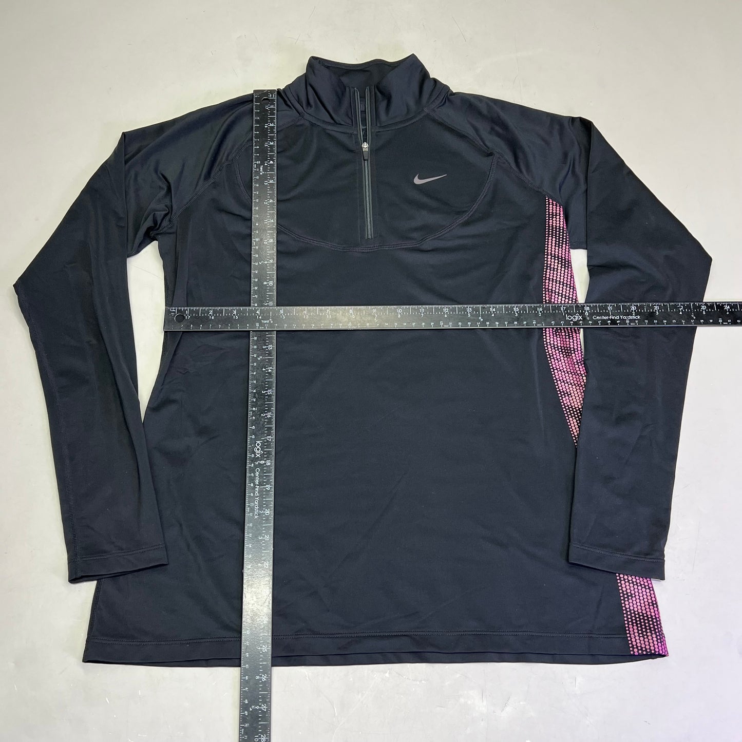 NIKE Nike Pro Warm Sweat Wicking Half Zip Jacket Slim Fit Women's Sz L Black