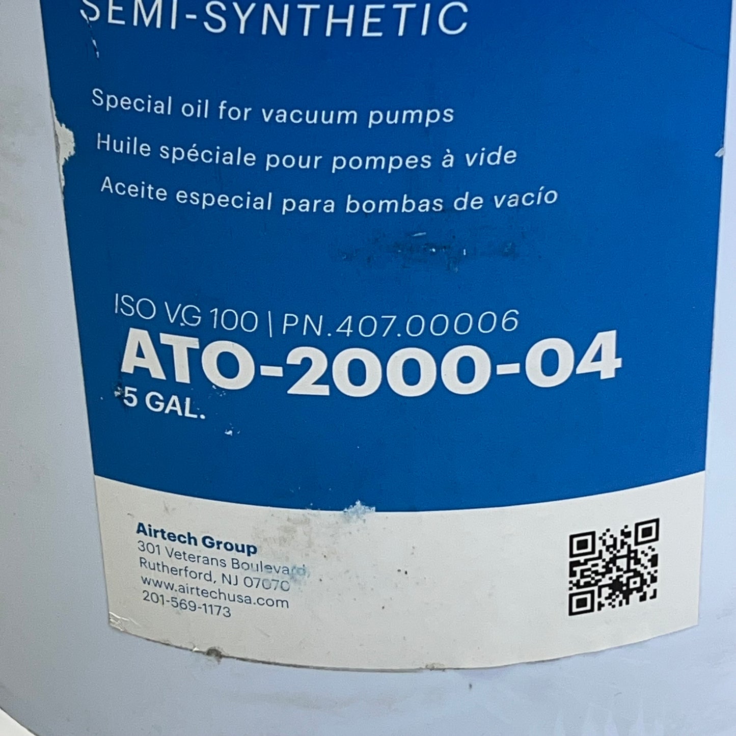 AIR TECH  Max 2000 Vacuum Pump Oil Semi-Synthetic 5 Gal Clear ATO-2000-04