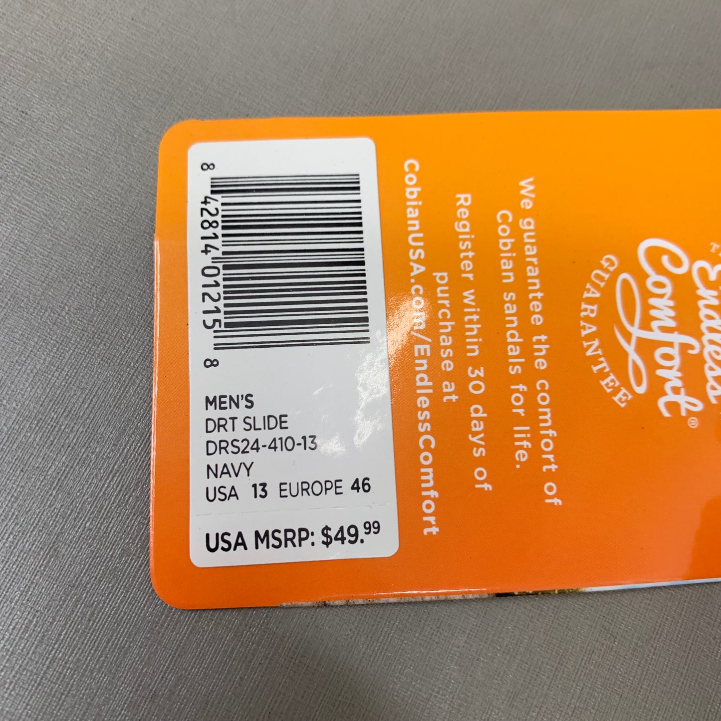 COBIAN DRT Synthetic Leather Strap Slide Sandals Men's Sz 13, 46 EU Navy DRS24-410-13