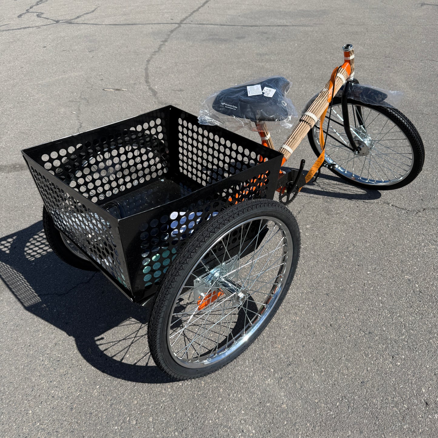 WORKSMAN M2020-CB Mover Industrial Cargo Tricycle 20” Orange w/ M13970 Basket