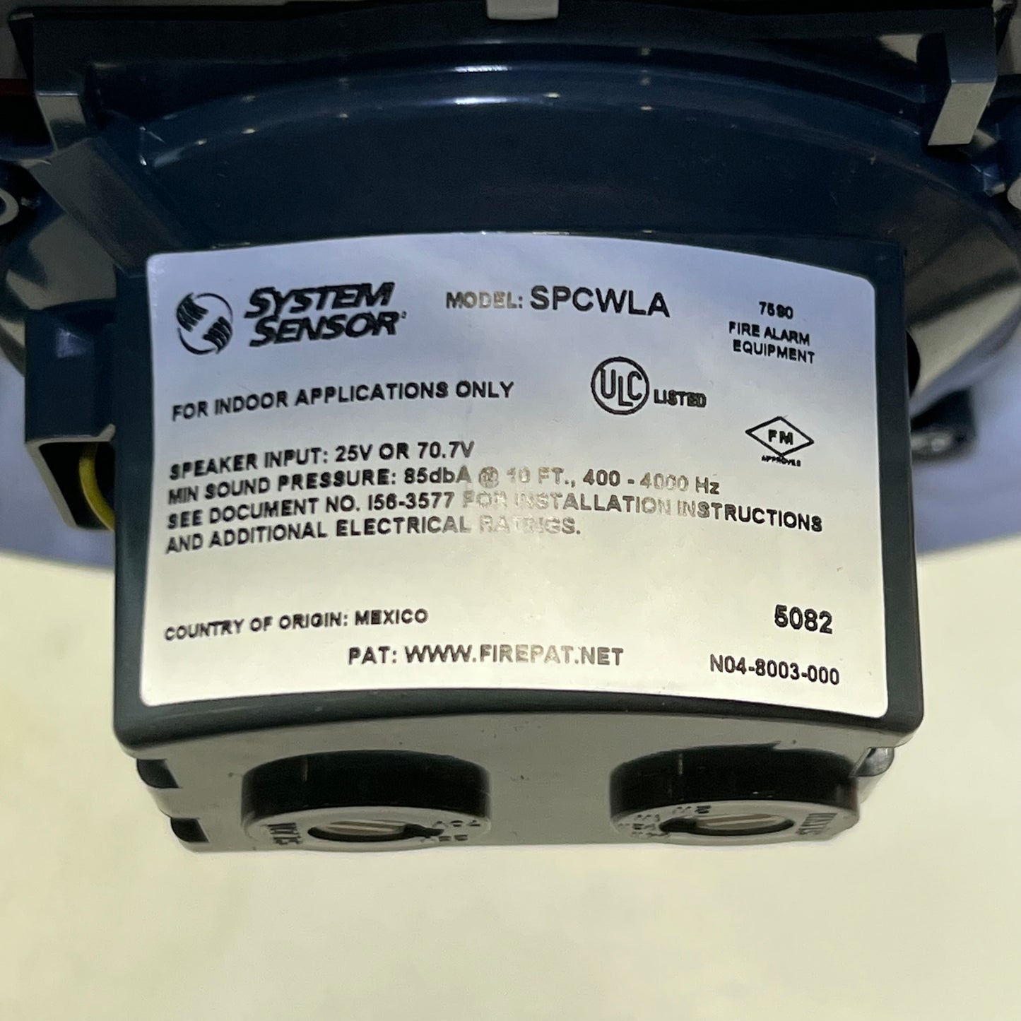 SYSTEM SENSOR Round White Ceiling Mount Speaker 25/70 V SPCWLA for Fire Alarms