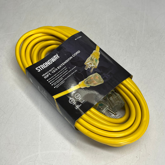 STRONGWAY Outdoor Extension Cord  15 Amps 12/3 Gauge 50' Yellow 5713536