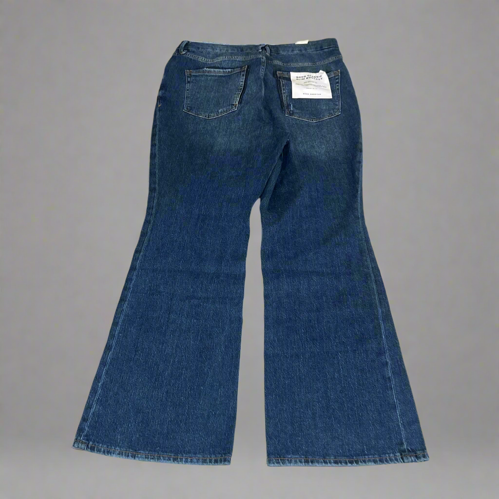 GOOD AMERICAN Good Classic Slim Bootcut High-Rise Jeans Women's Sz 15 Indigo704 GCLB575T