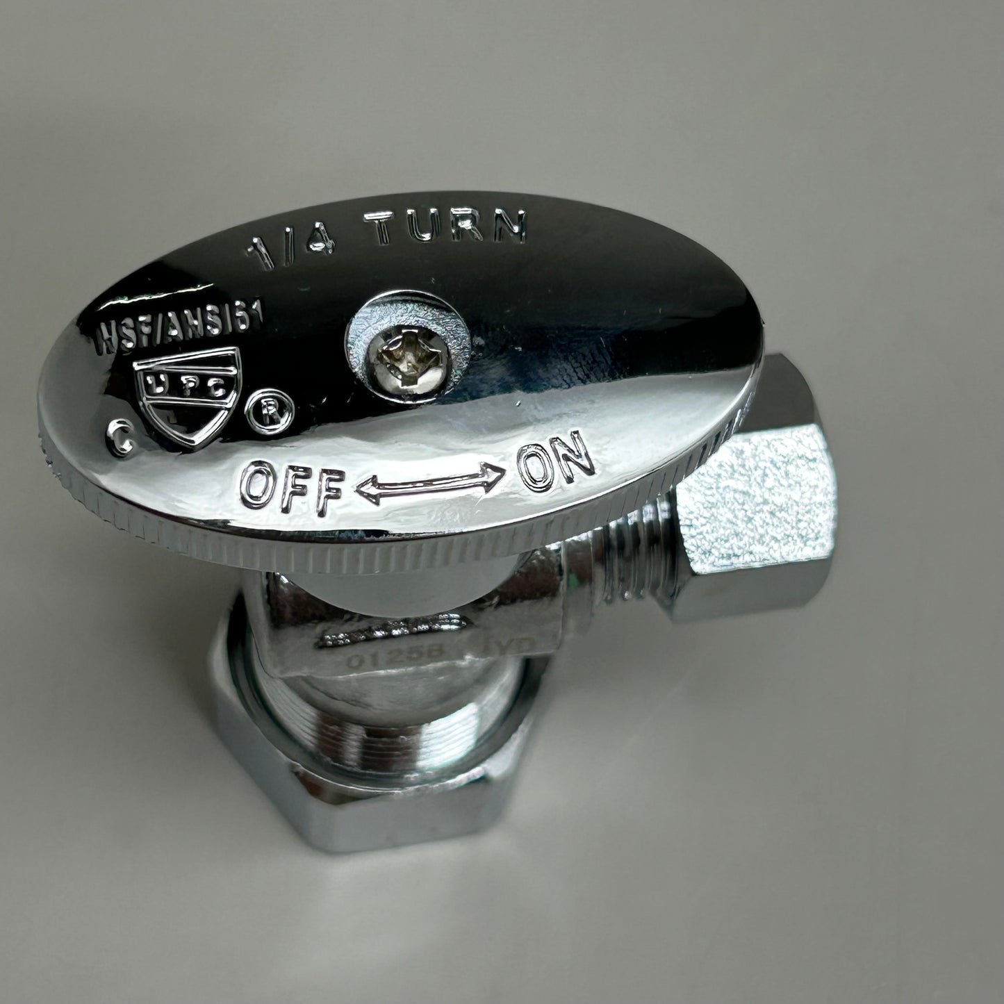 PLUMBSHOP (3 Pack) Turn Angle Water Stop 1/2"x3/8" Chrome PLB100