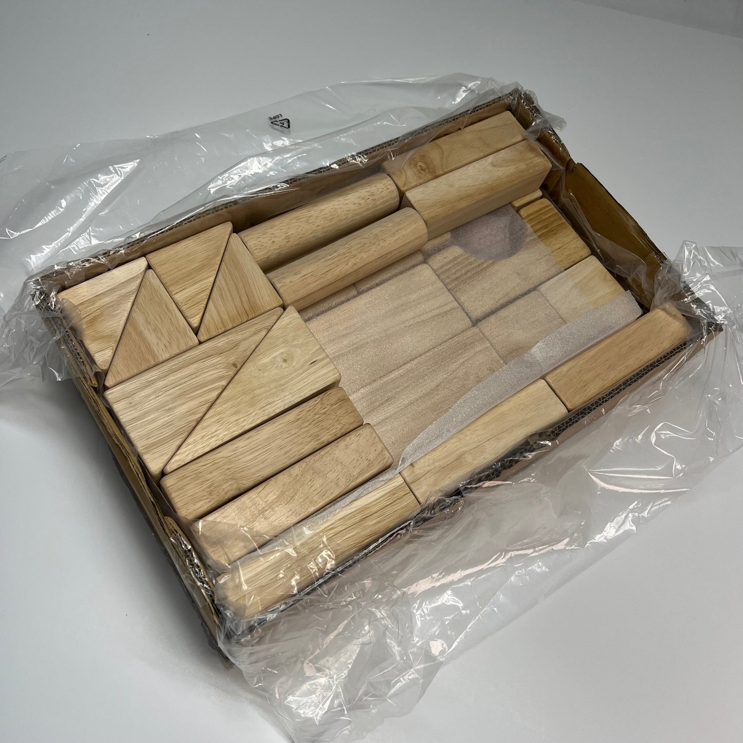 GUIDE CRAFT Wooden Building Unit Block Set A Stem Learning 28 Pieces Tan G2101B
