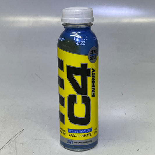 ZA@ C4 ENERGY (12 PACK) Non-Carbonated Zero Sugar Energy Drink, Icy Blue Razz 12 fl oz BB 09/26 J