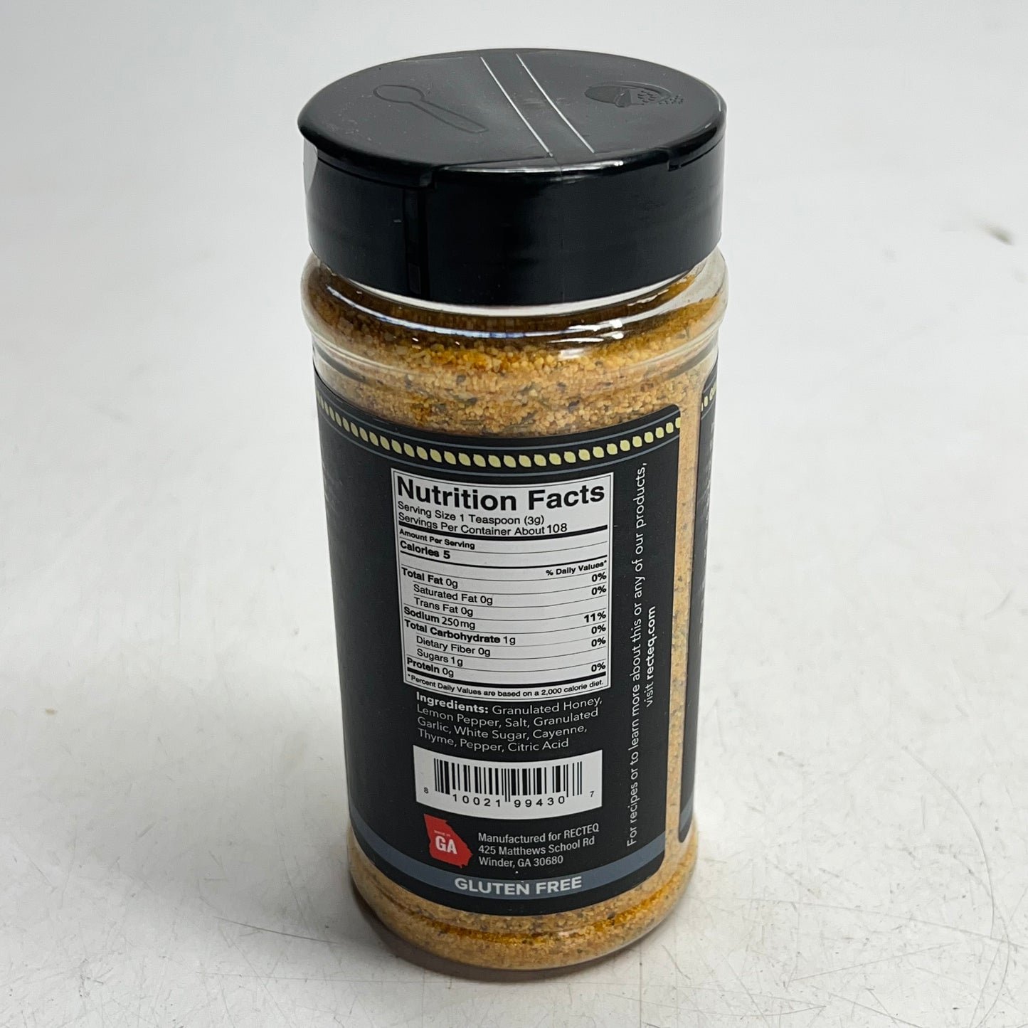 RECTEQ Chef Jhon's Soul Powder Rub Hot Lemon Pepper Seasoning  11.4 oz BB 09/27