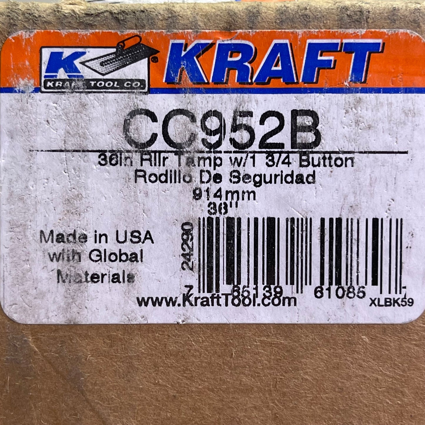 Z@ KRAFT TOOL CO. Double Concrete Roller Tamp 36" x 5" Rollers Steel CC952B