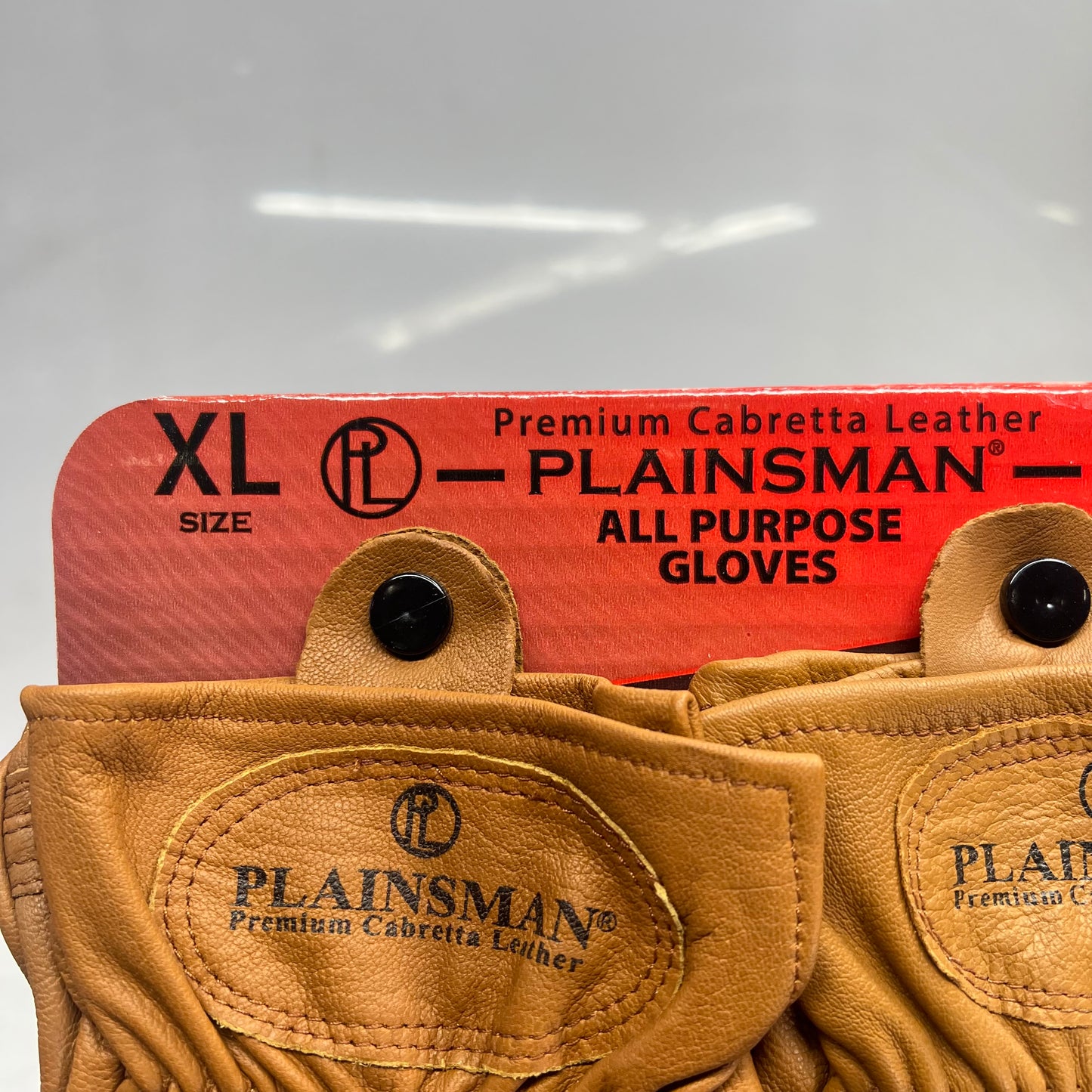 PLAINSMAN (2 PAIRS) Premium Cabretta Leather Gloves  Unisex Sz XL Brown GC208