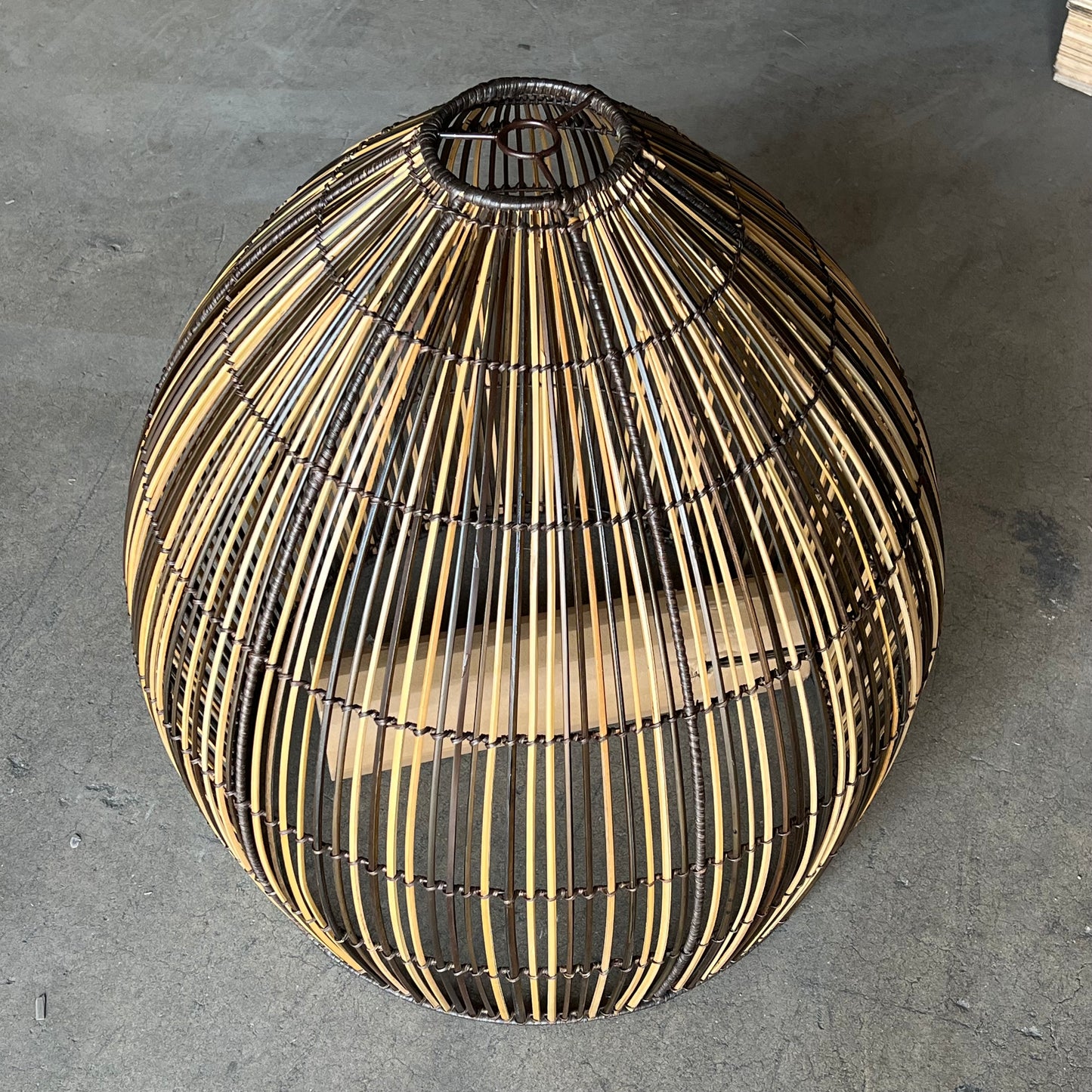 TROY LIGHTING Holden Weave Faux Reed Outdoor Chandelier 25"w X 41"h Brown F753