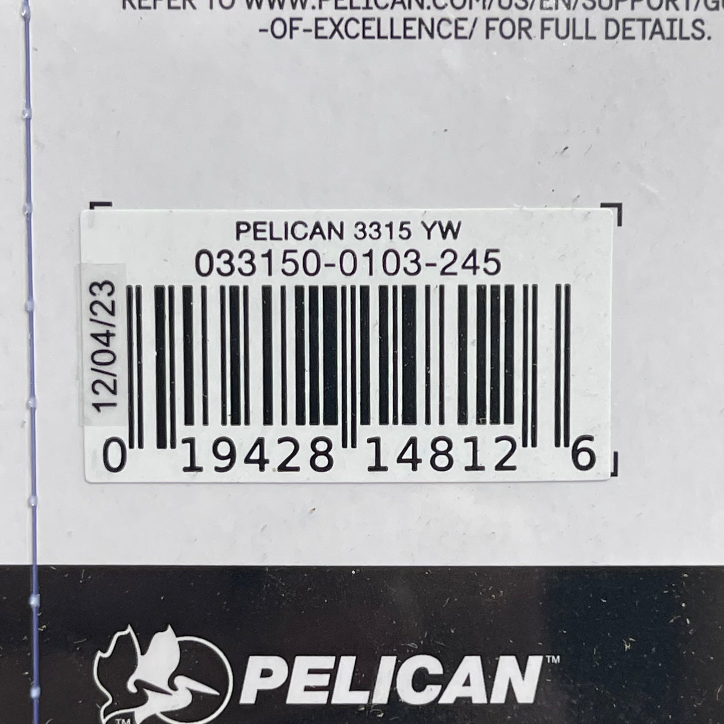 PELICAN 3315 LED Waterproof Flashlight 19-hour Neon Yellow ‎033150-0103-245