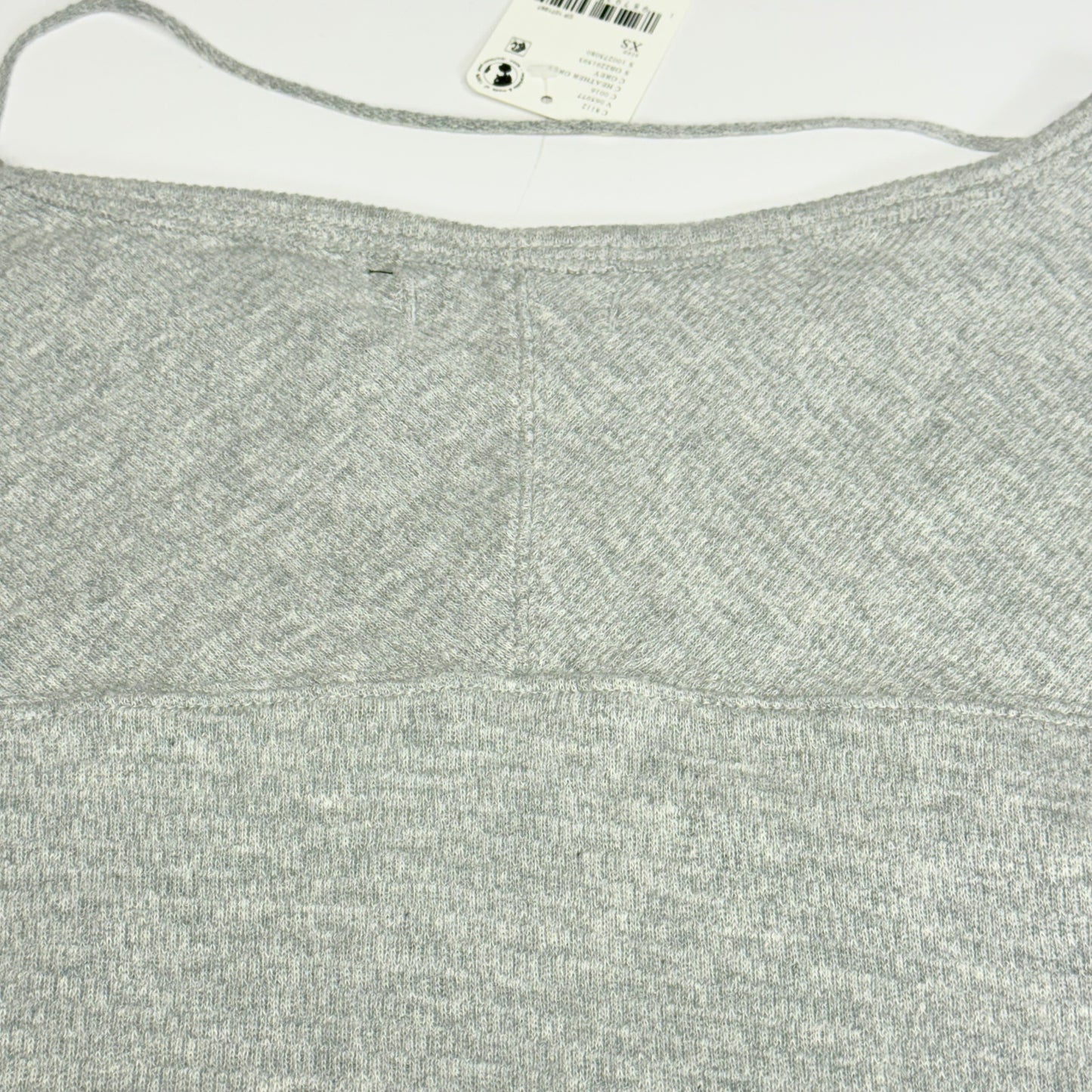 FREE PEOPLE Jess Long Sleeve Sz XS Textured Cotton Blend - Heather Grey 100275080