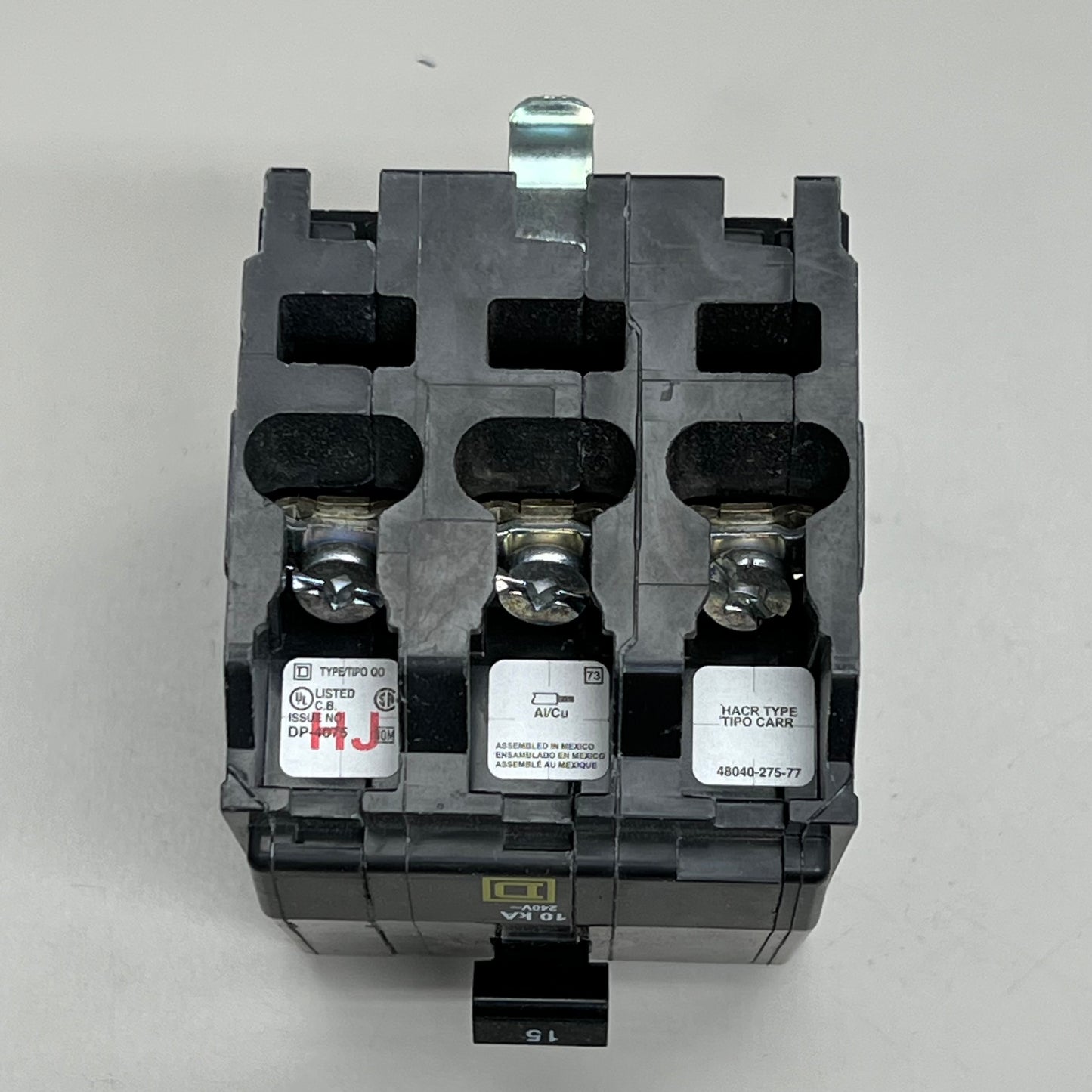 SQUARE D 15 Amp Circuit Breaker Plug-In 3 Pole 240 Volt QO315