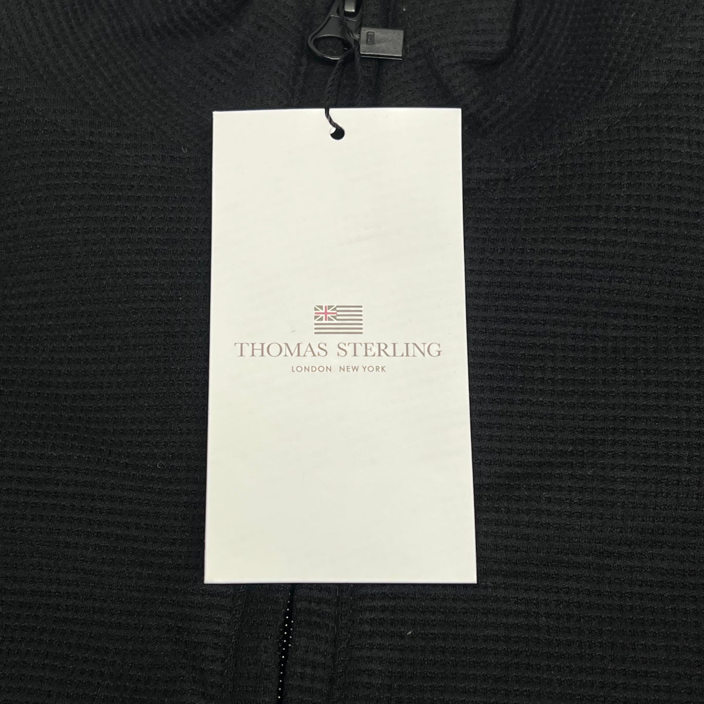 THOMAS STERLING Half Zip Soft Waffle Knit Jacket Men's Sz XL Black 110034747