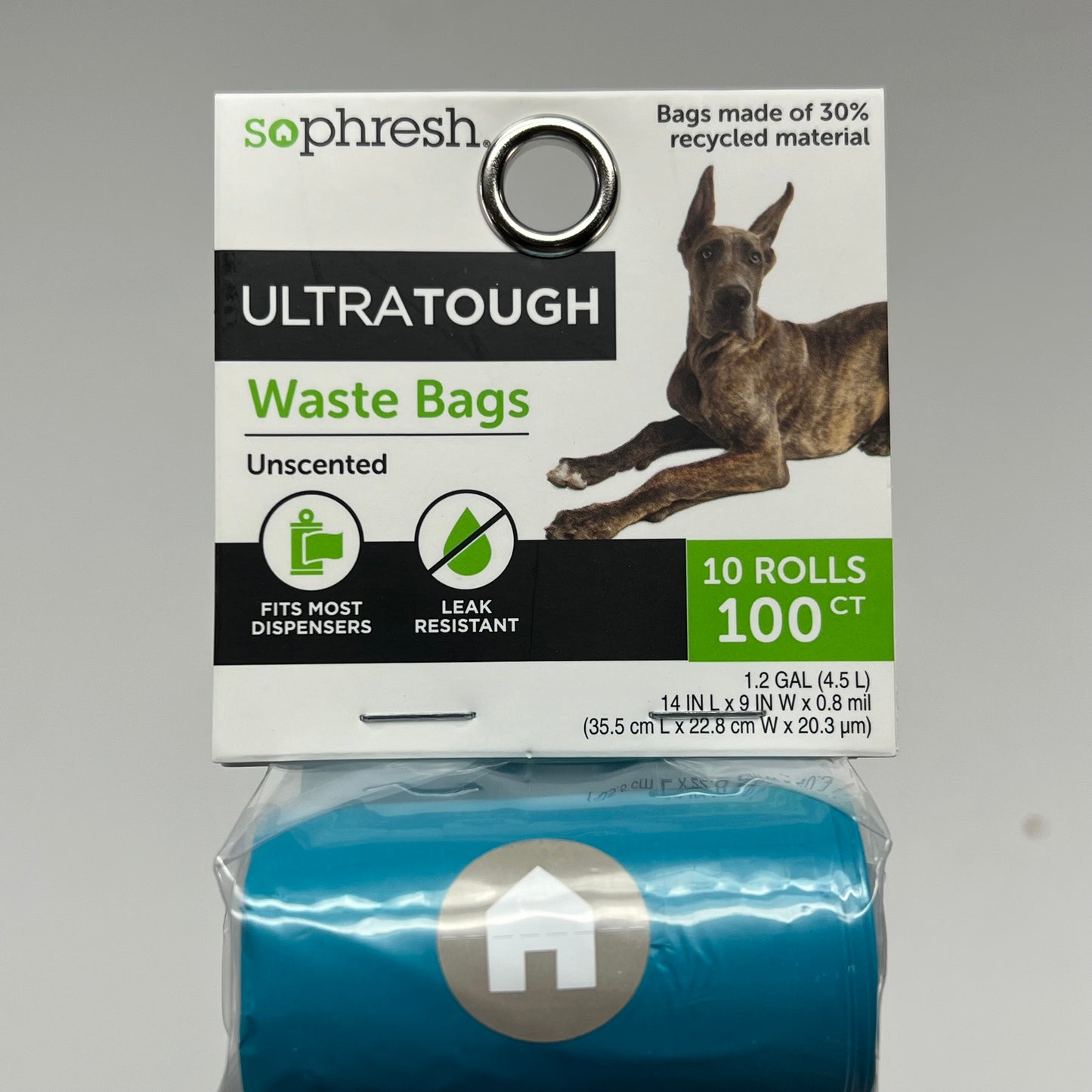 ZA@ SOPHRESH  (2 PACK, 10 ROLLS EACH) Ultra Touch Waste Bags Unscented 1.2 Gal Blue