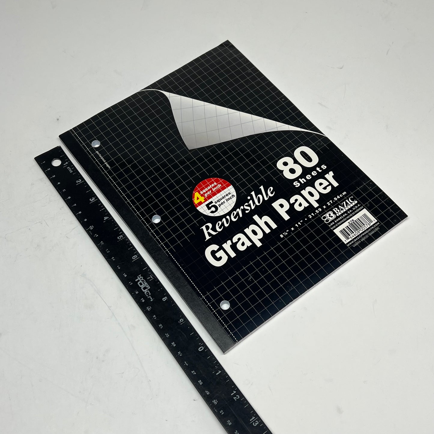 ZA@ BAZIC  (6 PACK, 80 SHEETS EACH) Reversible Graph Paper  8.5"x11" White 578