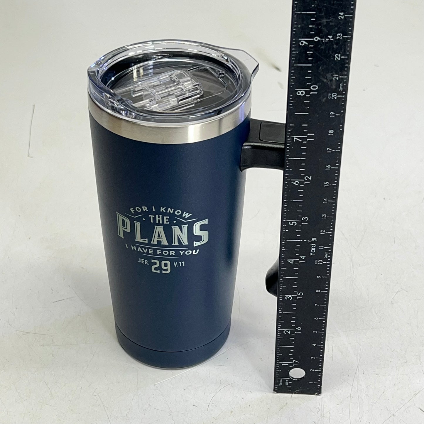 CHRISTIAN ART GIFTS Stainless Steel Travel Mug With Handle Jeremiah 29:11 18oz