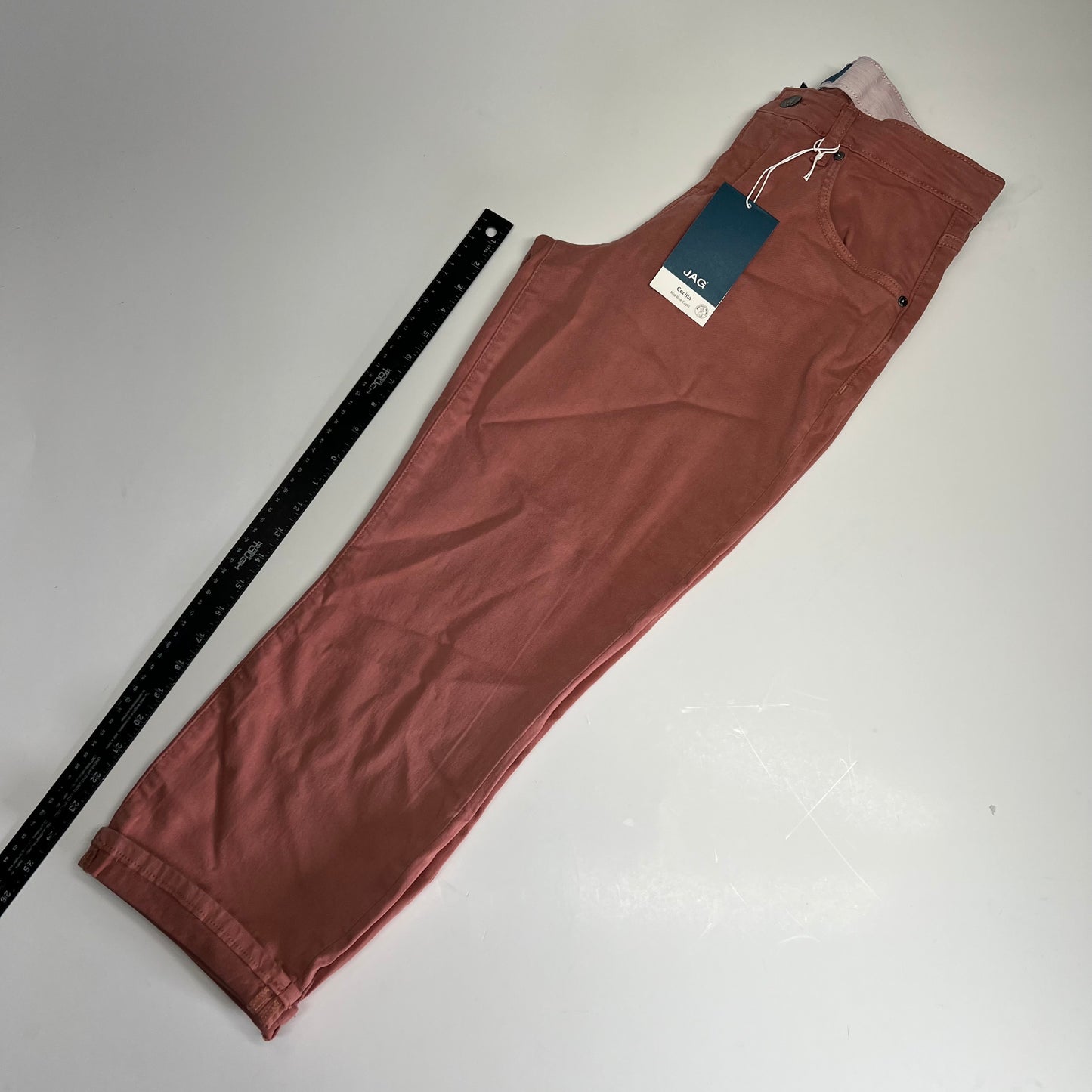 JAG Cecilia Capri Pants Super Stretch Twill Fabric Mid Rise Women's Sz 10 Salmon