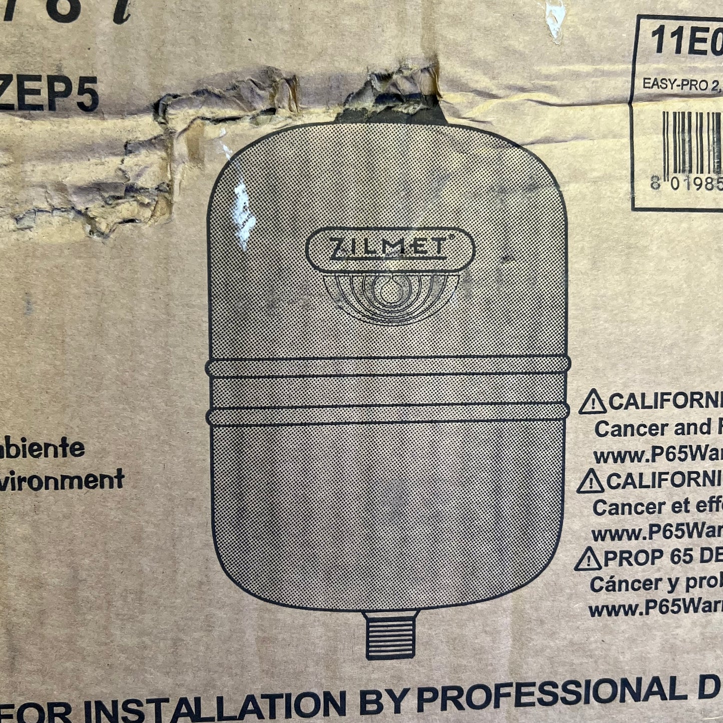 ZILMET Easy-Pro In-Line Thermal Expansion Tank 2.1 Gallon Tan 11E0000802