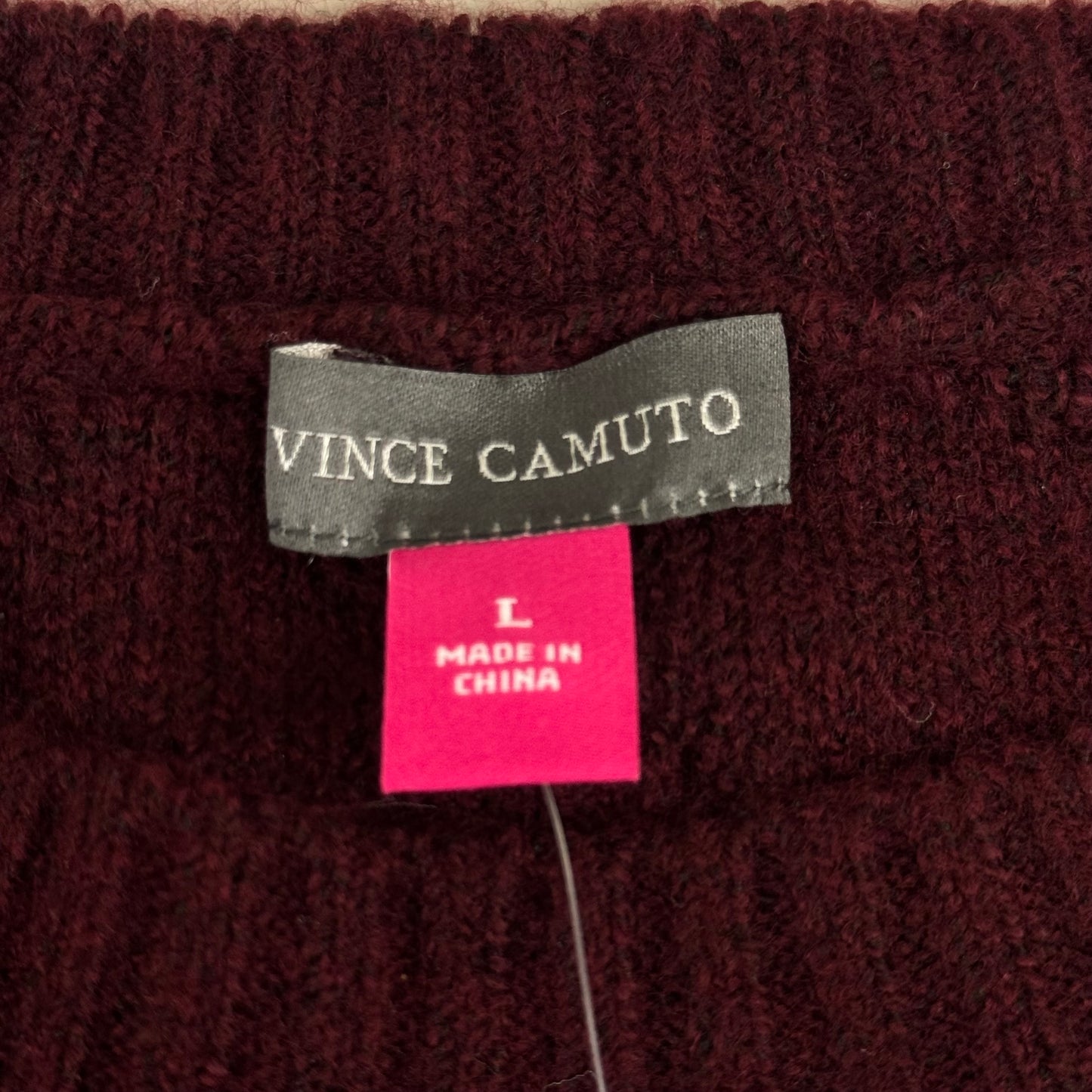 VINCE CAMUTO Cable Knit Sweater Women's Sz-L Wine SC2895