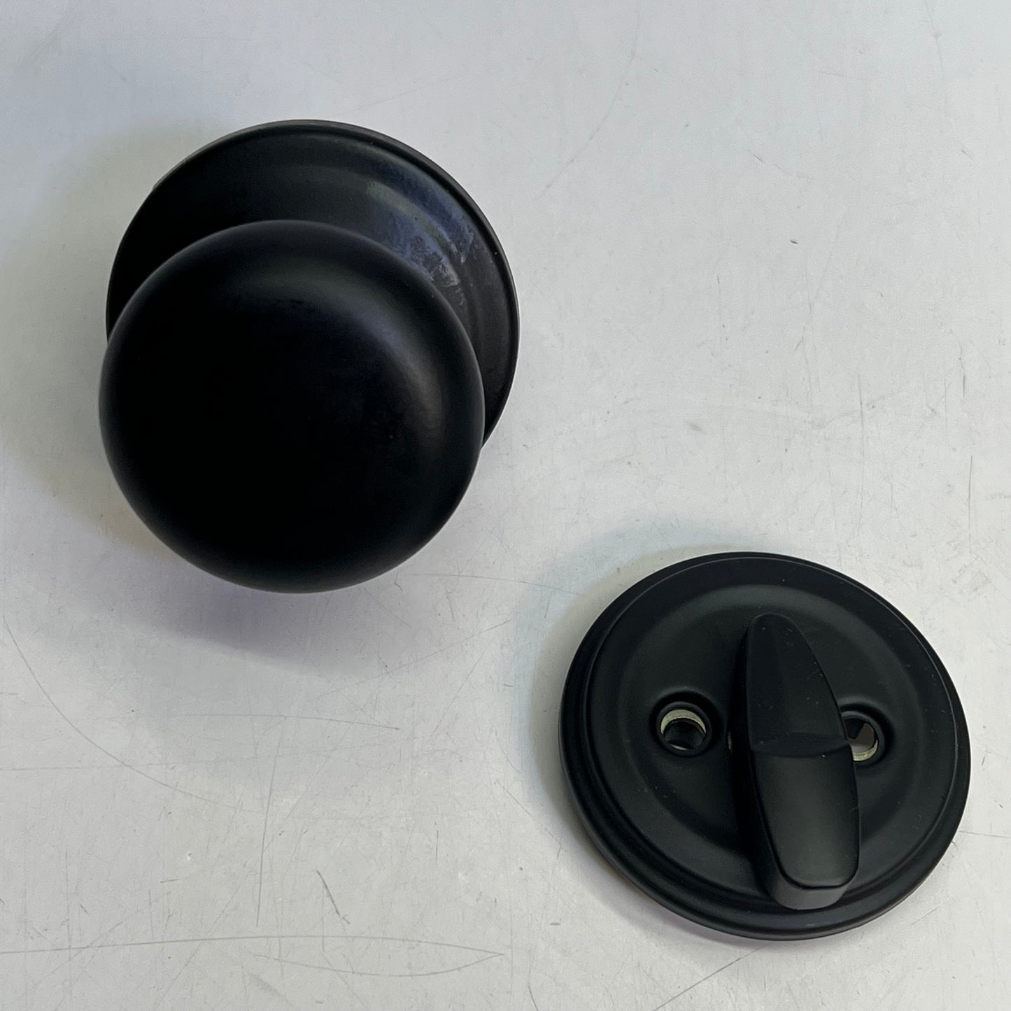 KWIKSET Interior Trim Pack Hancock Knob Single Cylinder Matte Black 99660-271