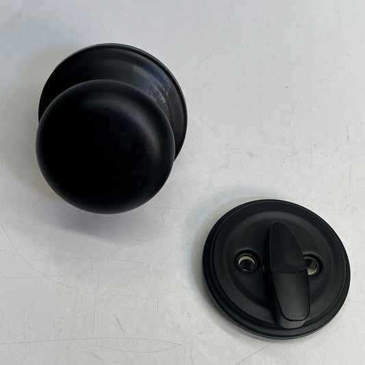 KWIKSET Interior Trim Pack Hancock Knob Single Cylinder Matte Black 99660-271