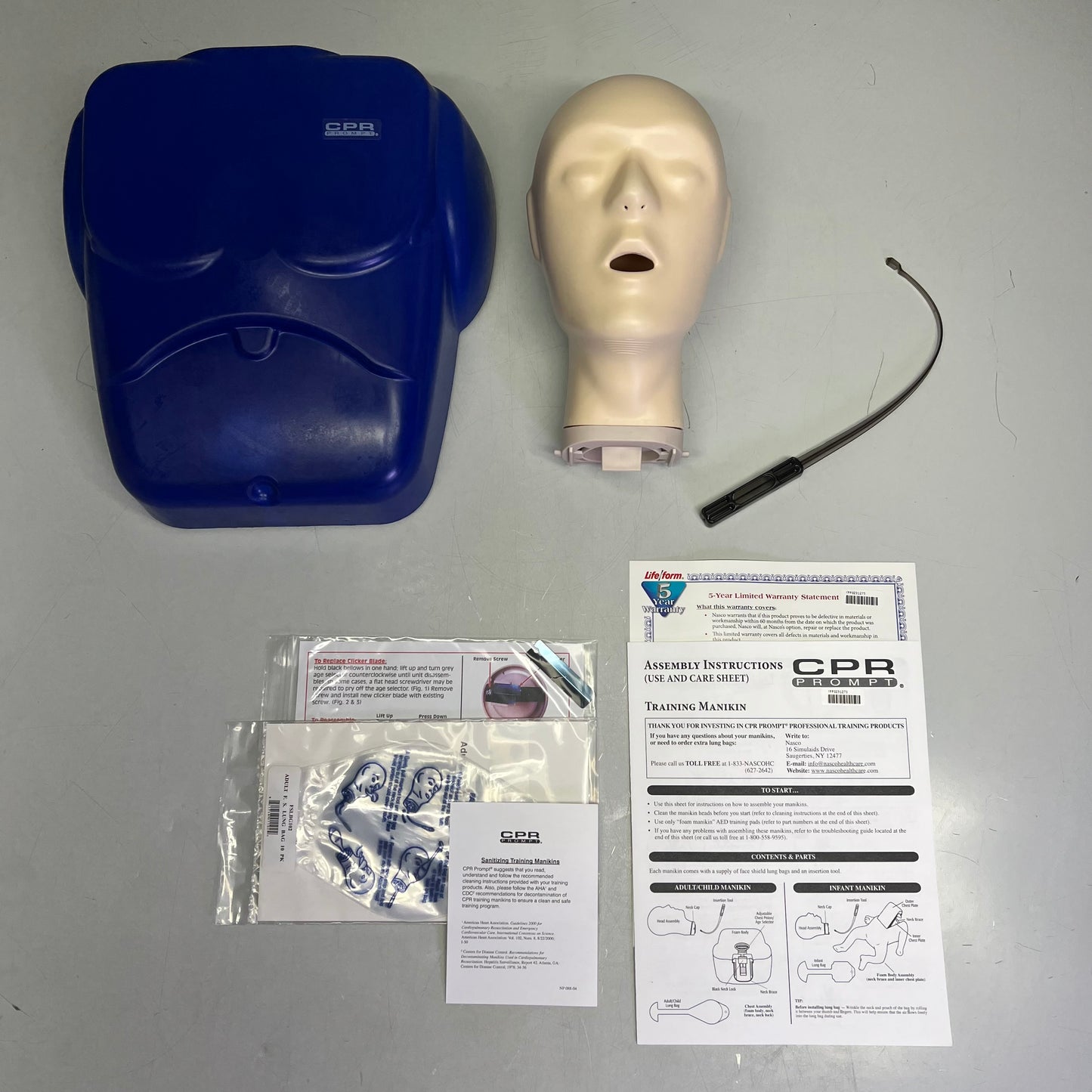 NASCO HEALTHCARE CPR Prompt Manikin Adjustable Adult/Child Blue LF06001