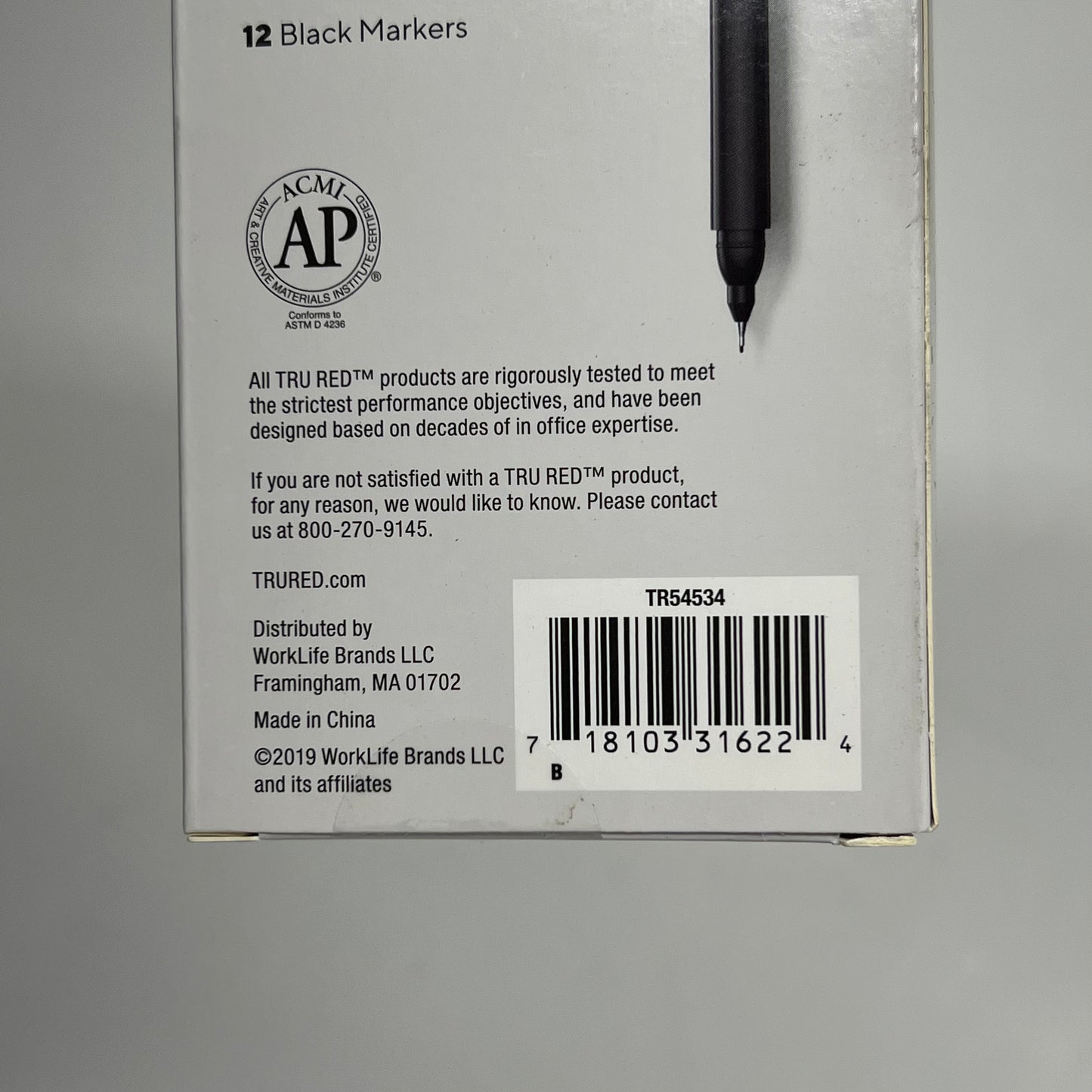 TRU RED (2 PACK, 12 EACH) Ultra Fine Tip Permanent Markers Black TR54534
