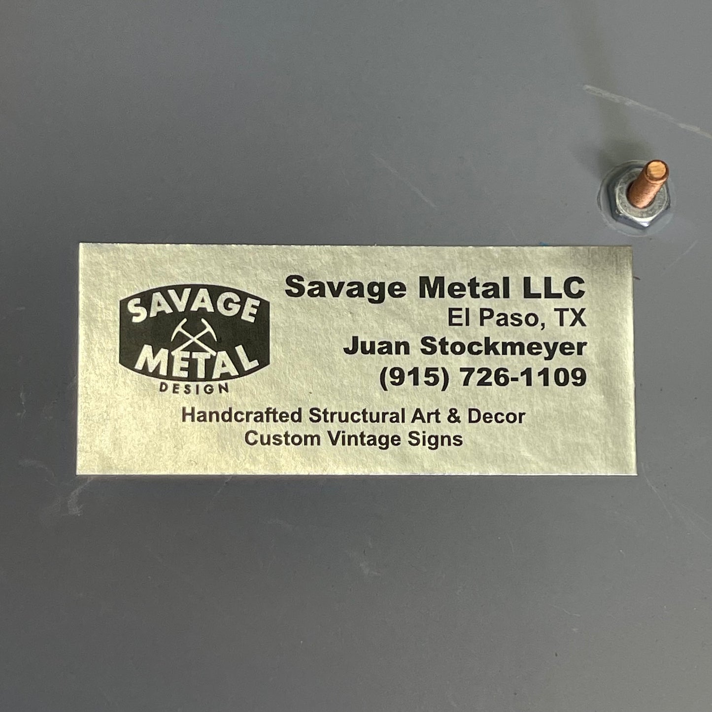 SAVAGE METAL Mineragua Metal Light-Up Sign 16”x4” Blue