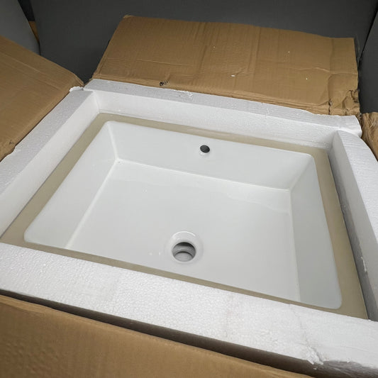 JAMES MARTIN VANITIES Rectangular Undermount Lavatory Sink Flat White SNK-RF-WHT