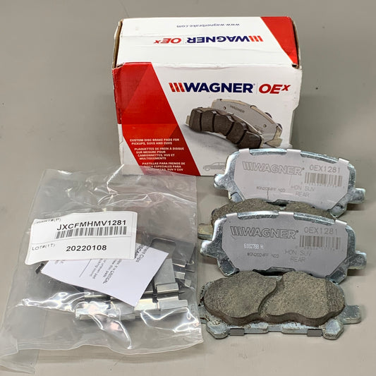 WAGNER OEx Ceramic Disc Brake Pad Set 4 1/2" x 2" Grey OEX1281