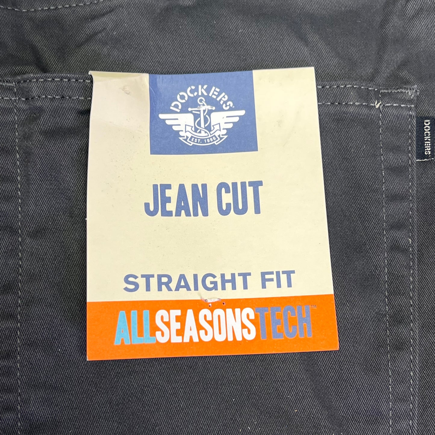 DOCKERS All Seasons Tech Straight Fit Jean Cut Pant Men's Sz 38x32 Steelhead