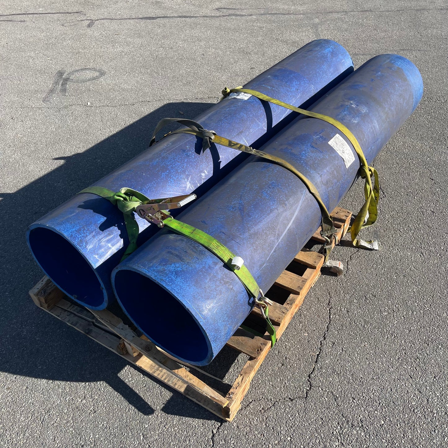 ZA@ Pallet of BLUE DUCT High-Density Polyethylene Air Duct 90” x 16” 16-2510 (AS-IS)