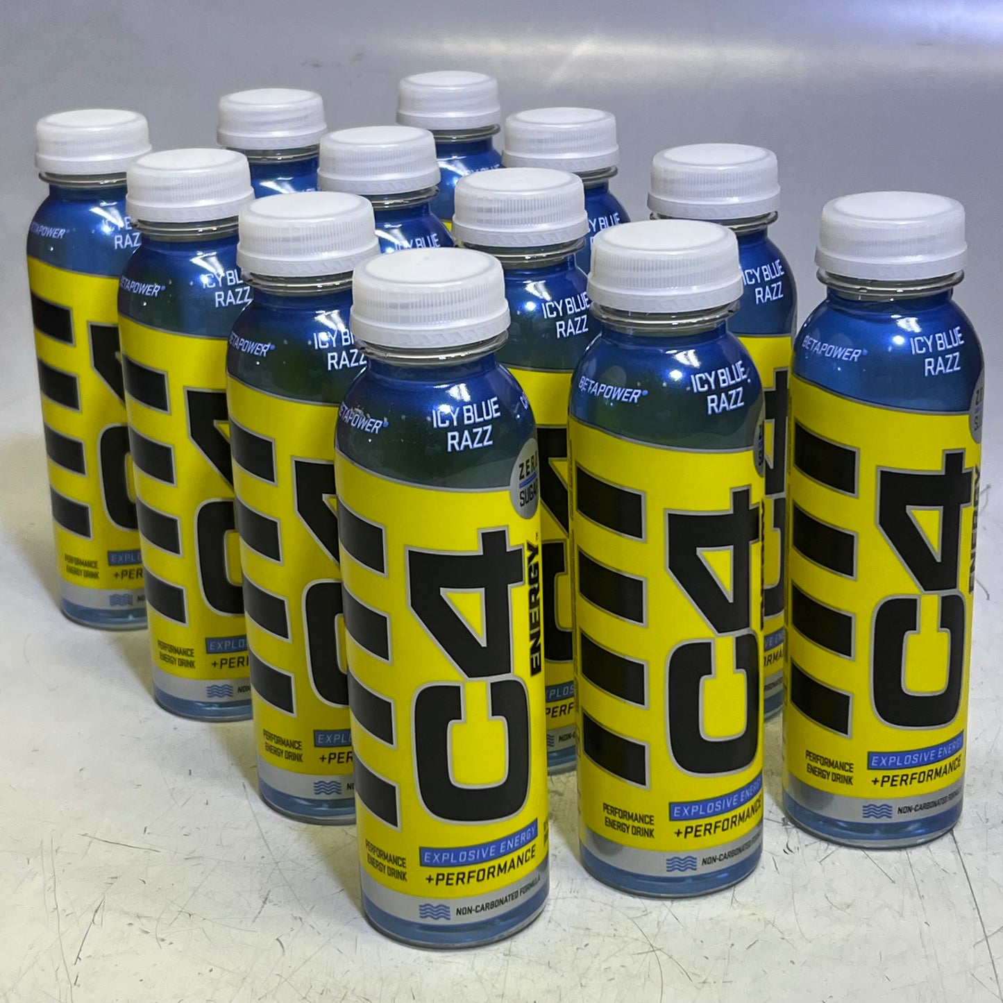 ZA@ C4 ENERGY (12 PACK) Non-Carbonated Zero Sugar Energy Drink, Icy Blue Razz 12 fl oz BB 09/26 E