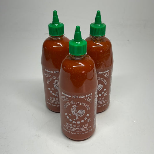ZA@ HUY FONG FOODS (3 PACK) Tuong Ot Sriracha Hot Chili Sauce 12 Oz BB 05/28