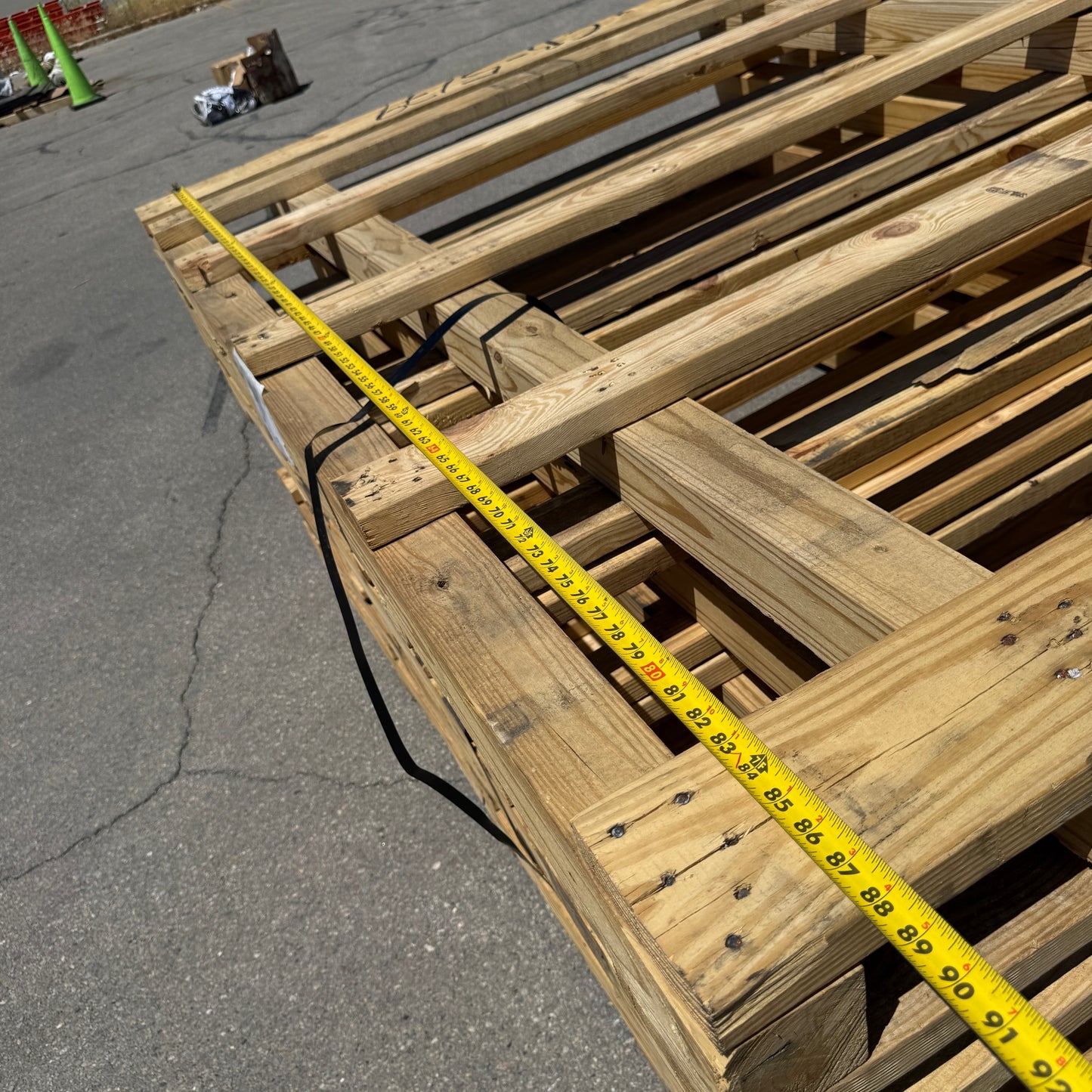 ZA@ Stack of 6 Wood Jumbo Pallets 126”x88” (AS-IS)