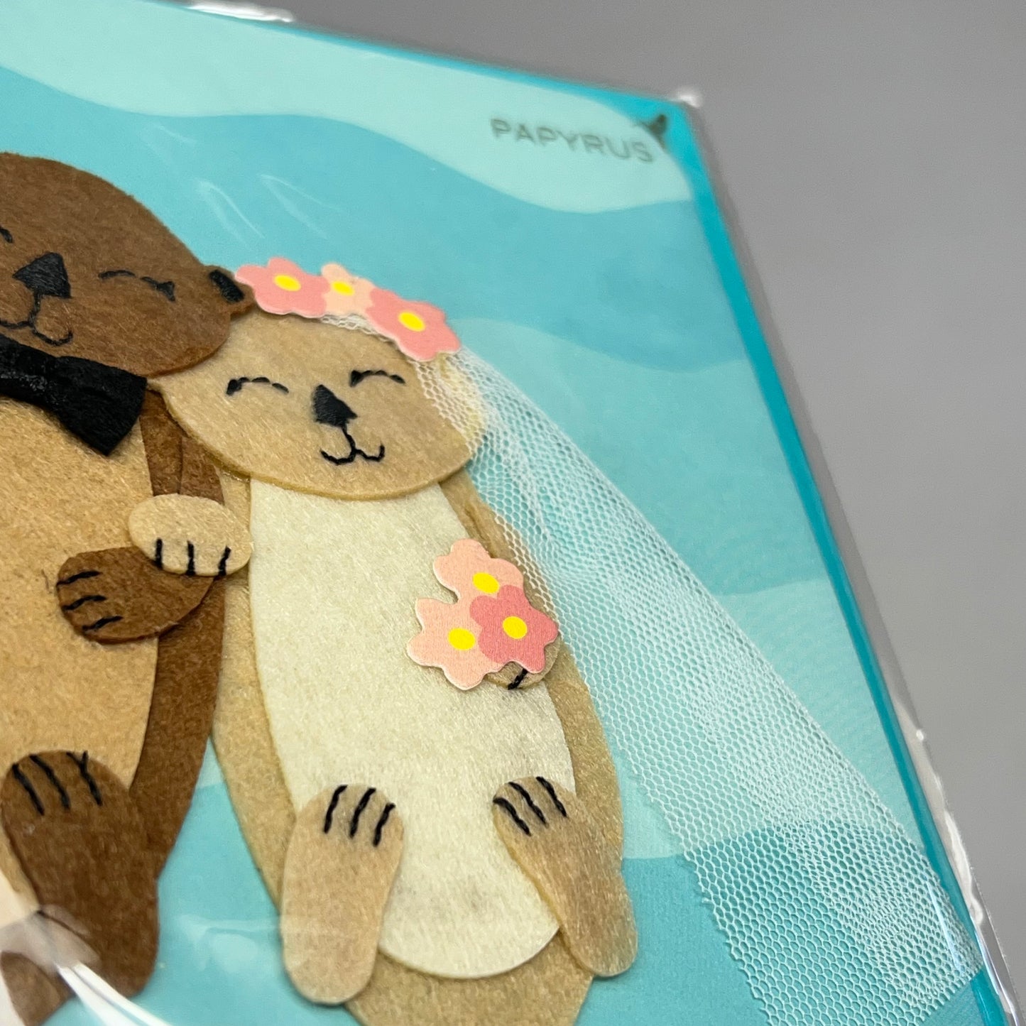 PAPYRUS (3 PACK) "Made For Each Otter" Wedding Congratulations Card 6" Blue