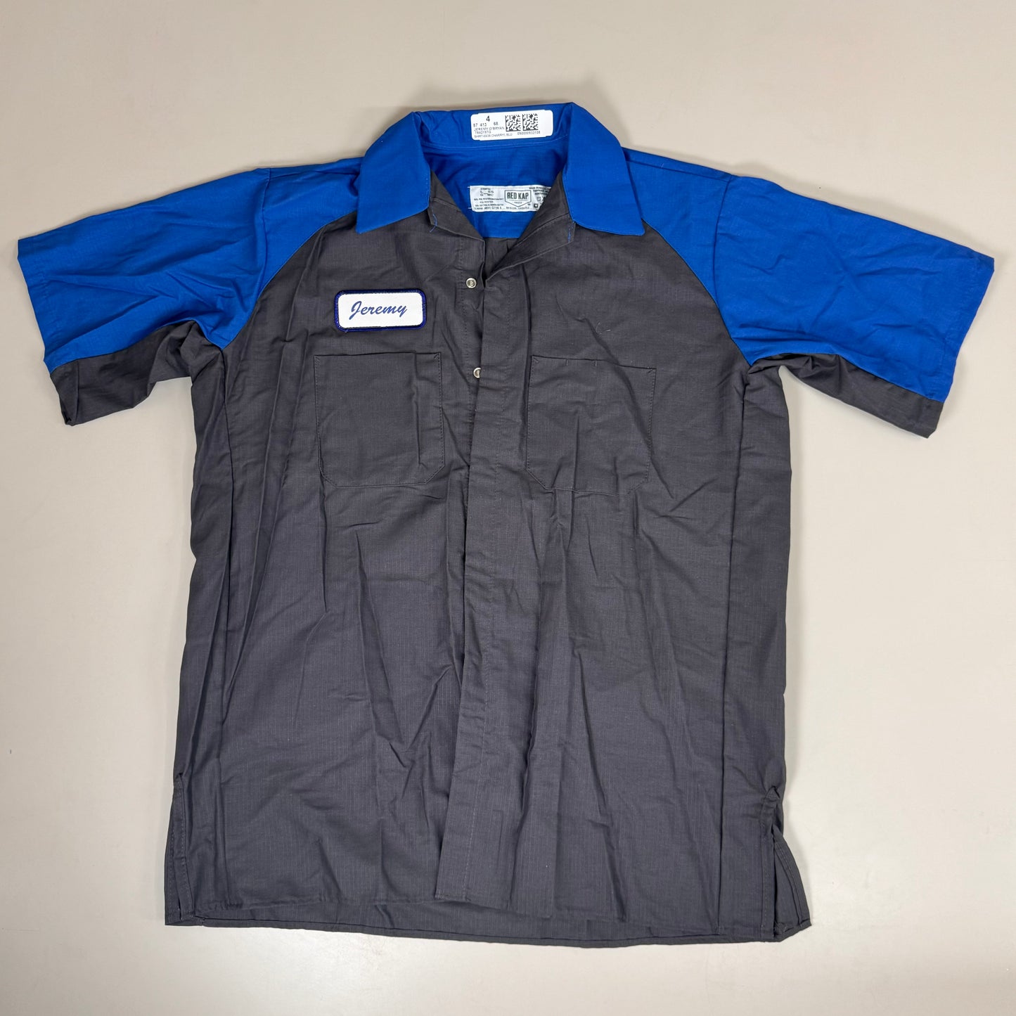 RED KAP Ford Dealership "Jeremy" Employee Shirts w/Embroidered Patch Sz L Blue/Grey