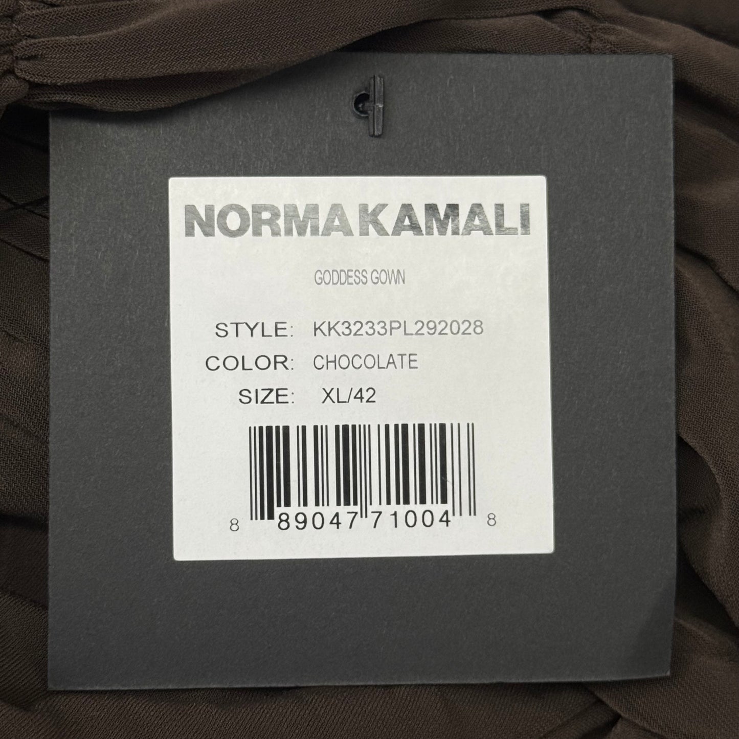 NORMA KAMALI Goddess Dress Unlined Women's Sz XL/42 Chocolate KK3233PL292028