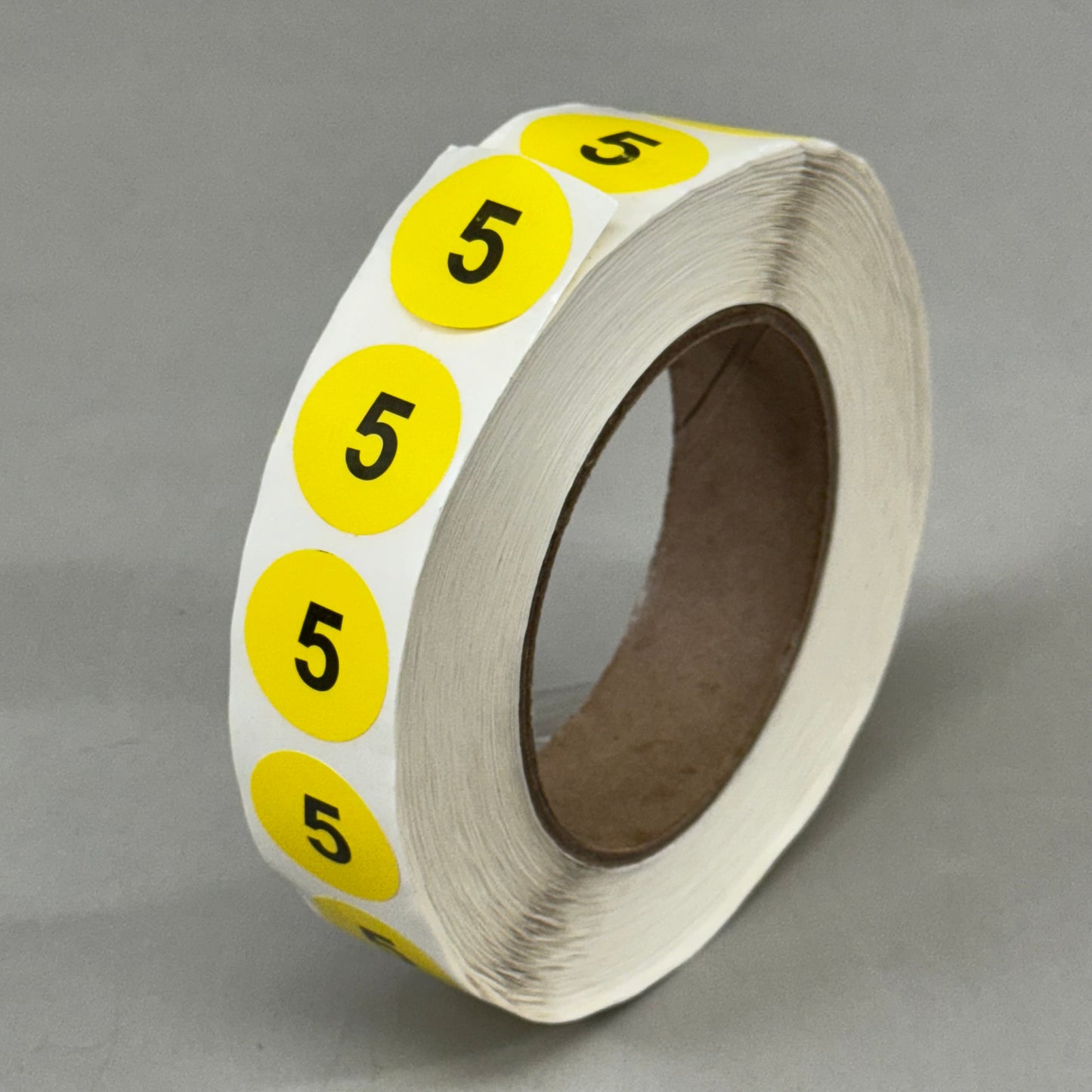 DATA IMAGING AND ASSOCIATES Role Of Circle Stickers With The Letter 5 Yellow