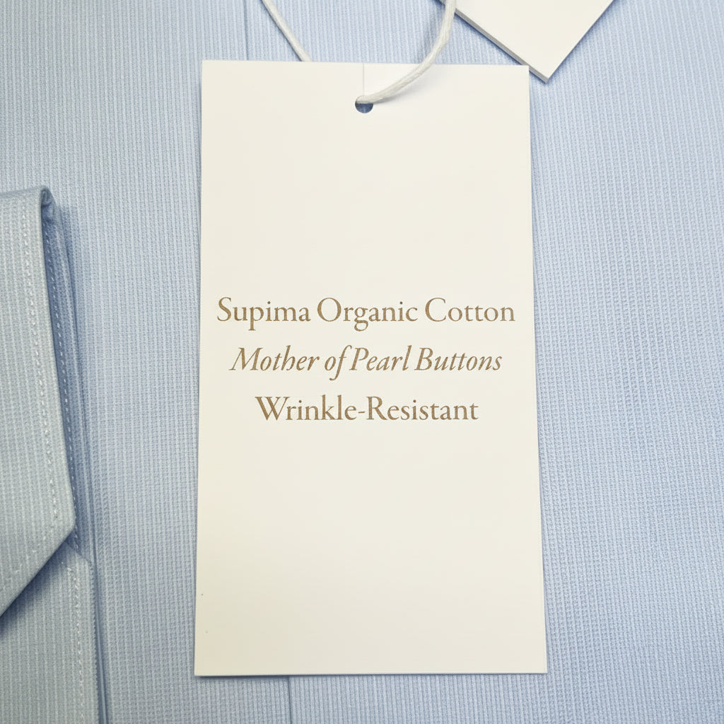 ETON Textured Twill Shirt Men's Contemporary Sz 43 Light Blue 1000136432243