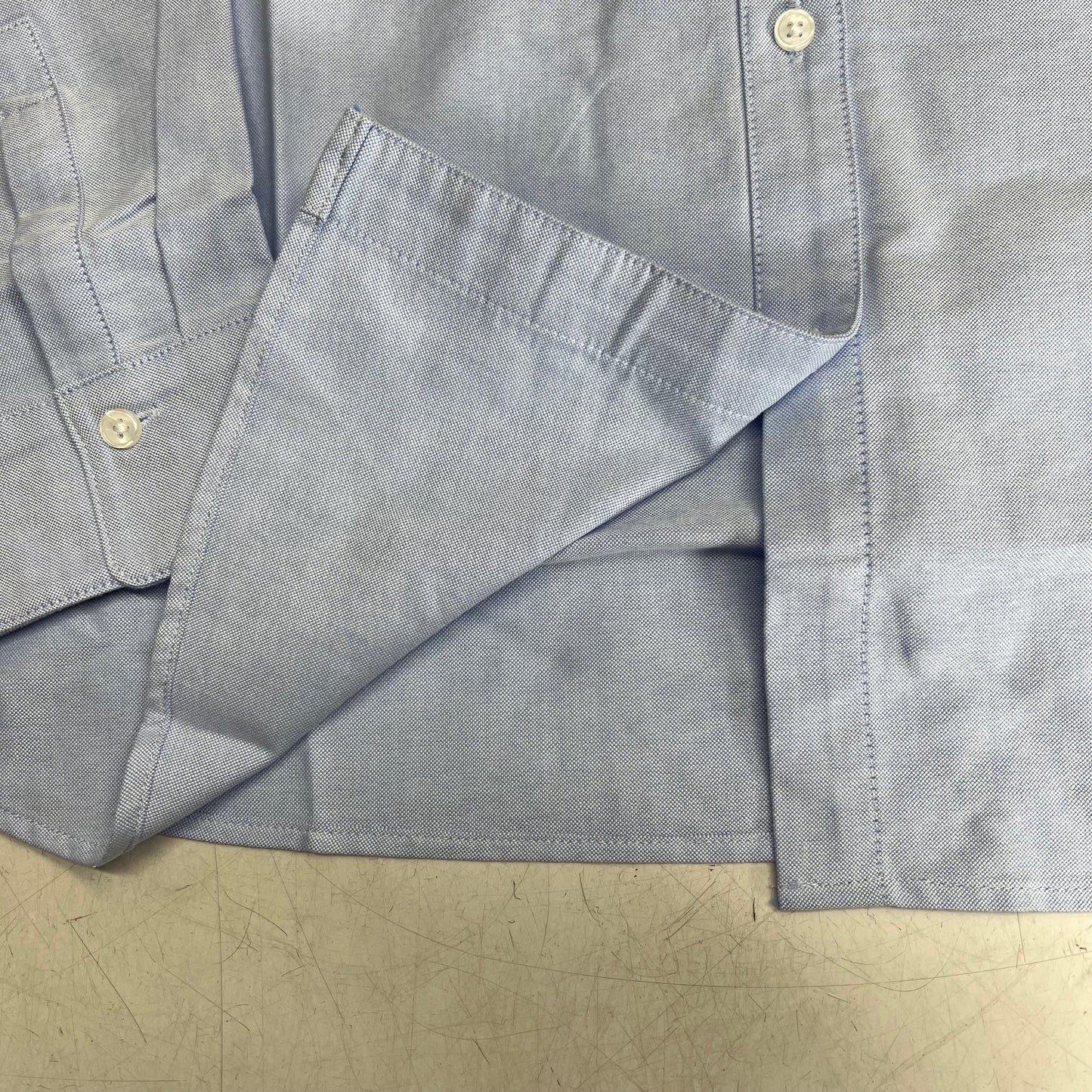 RW & CO Long Sleeve Oxford Button Up Shirt  Women's Sz L Brunnera Blue 492971