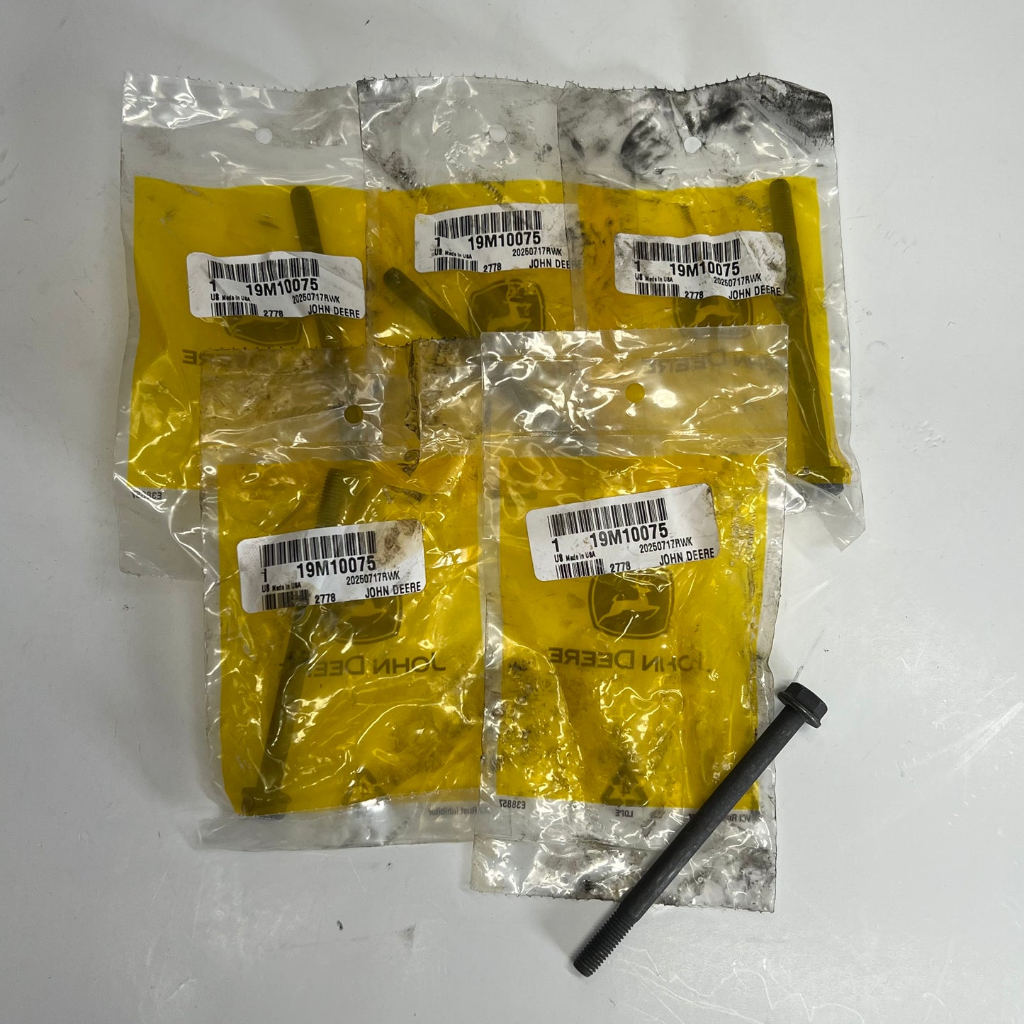 JOHN DEERE (5 PACK) Genuine Oem Hexagonal Head Flanged Screw M8 X 110 19M10075