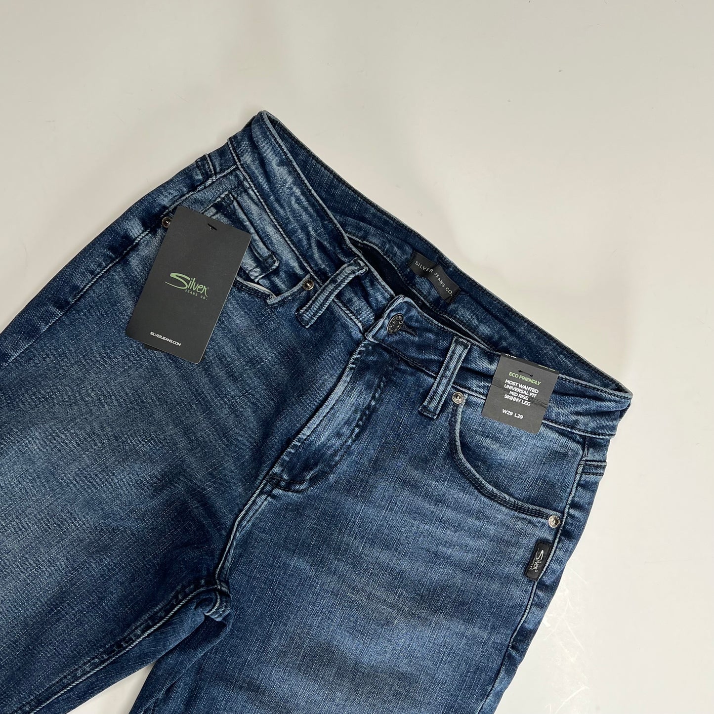 SILVER JEANS CO. Most Wanted Mid Rise Skinny Stretch Jeans Women's Sz 29/29 Blue