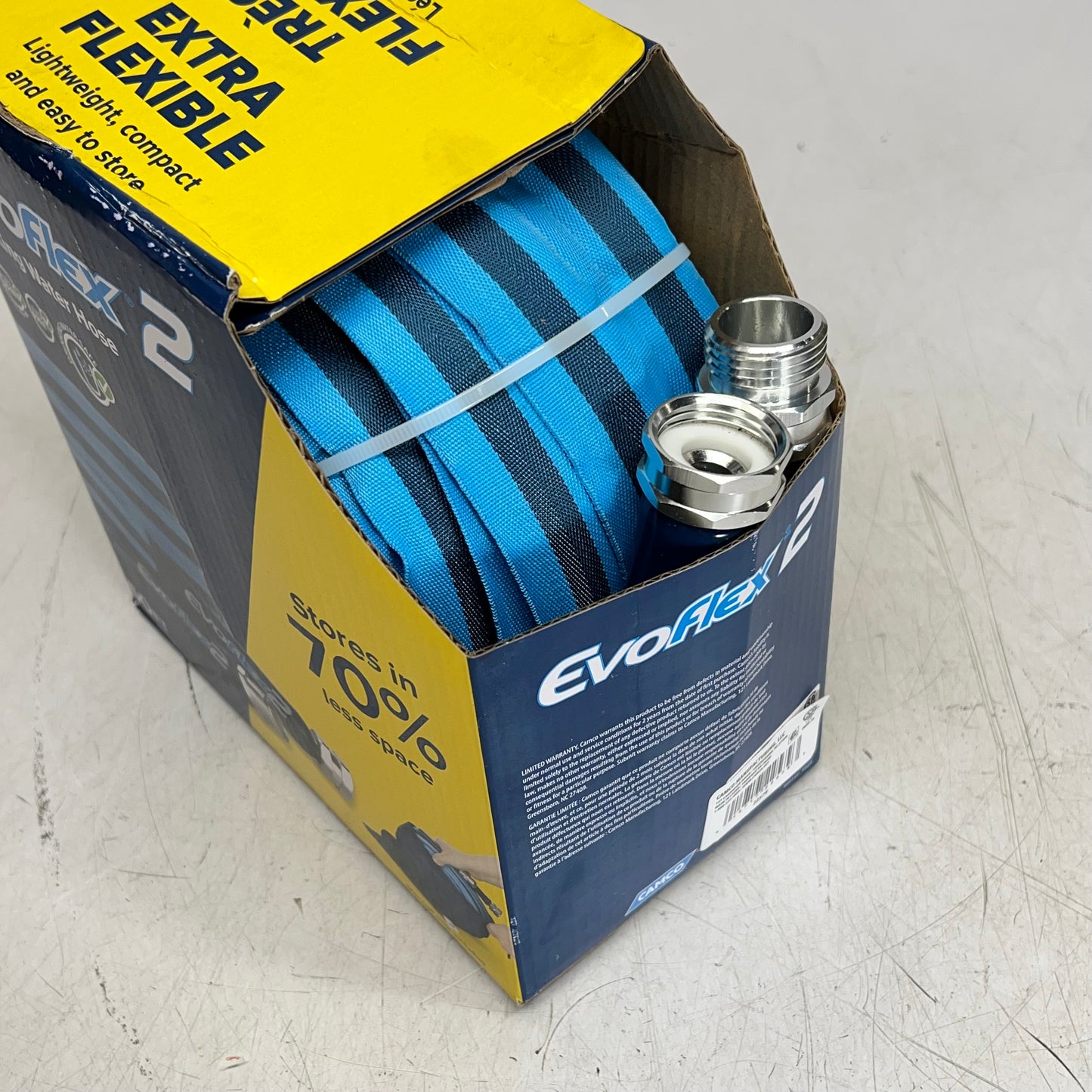 CAMCO Evo Flex2 Drinking Water Safe Hose Fabric Reinforced 50' Blue 22579